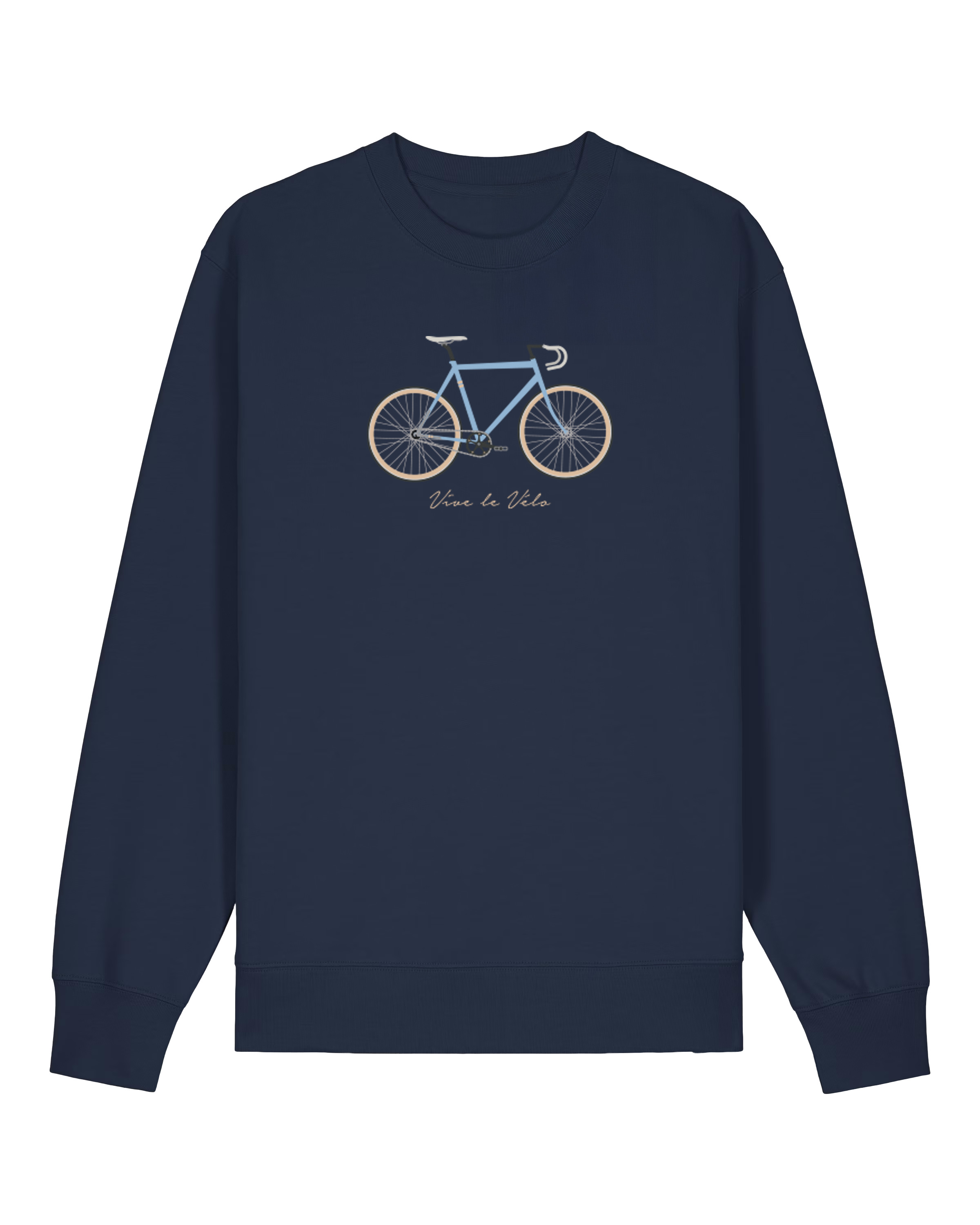 Vive le Vélo Sweater Unisex Fixie Regular Fit French Navy