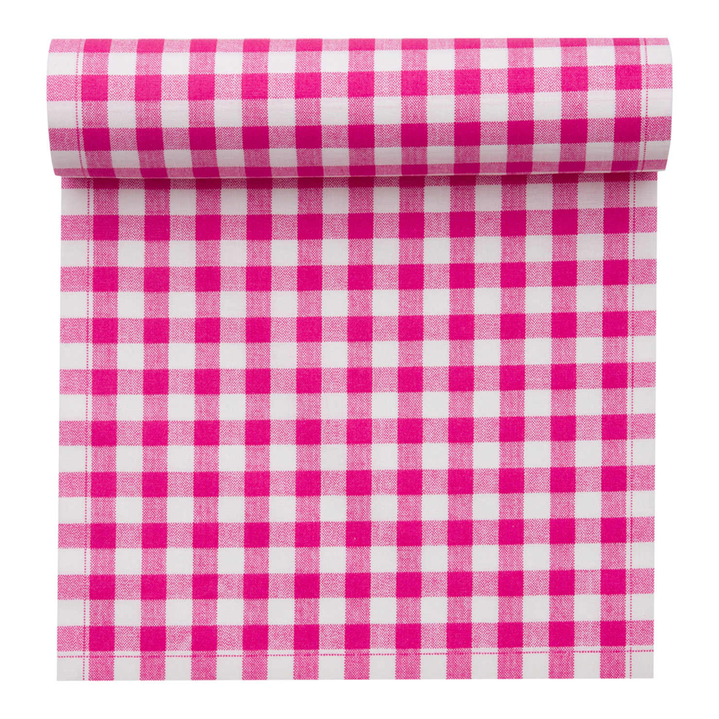 Placemat Katoen Vichy Fuchsia 48x32 - 12 stuks op rol