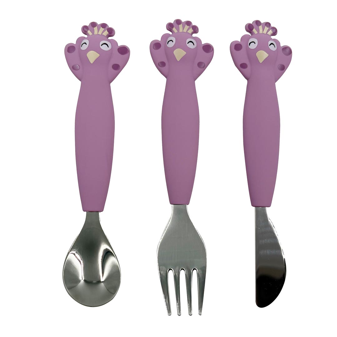 Trixie Bestekset Mrs. Peacock Silicone - 3 stuks
