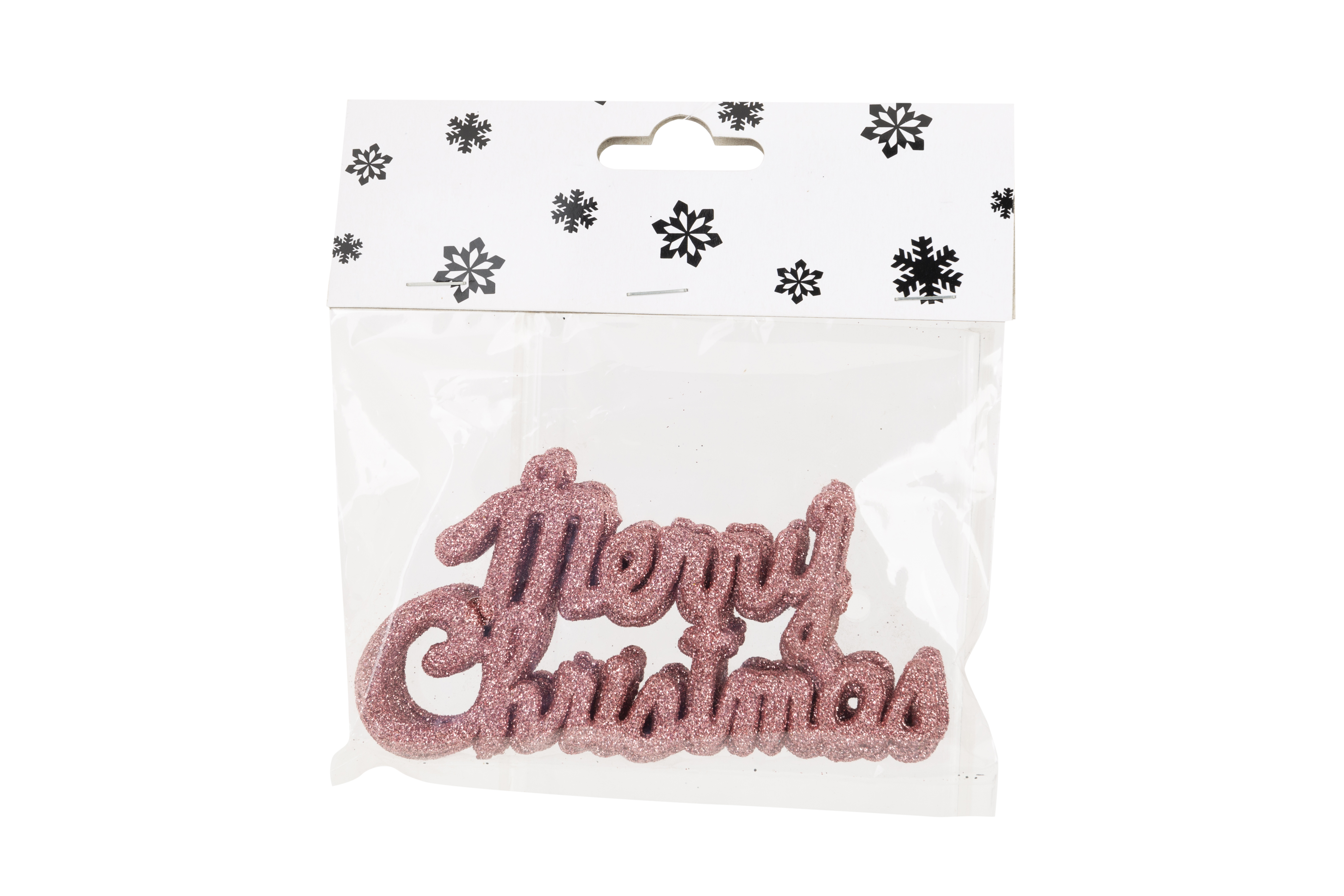 Boomhanger Cosy@Home Merry Christmas Roze 10cm set 6 stuks