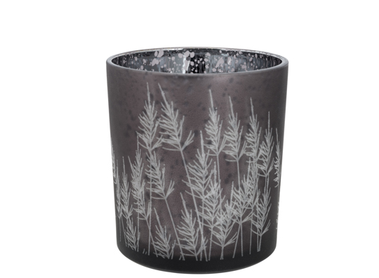 Cosy@Home Theelichthouder Herb 18x24 cm - Glas - Bruin