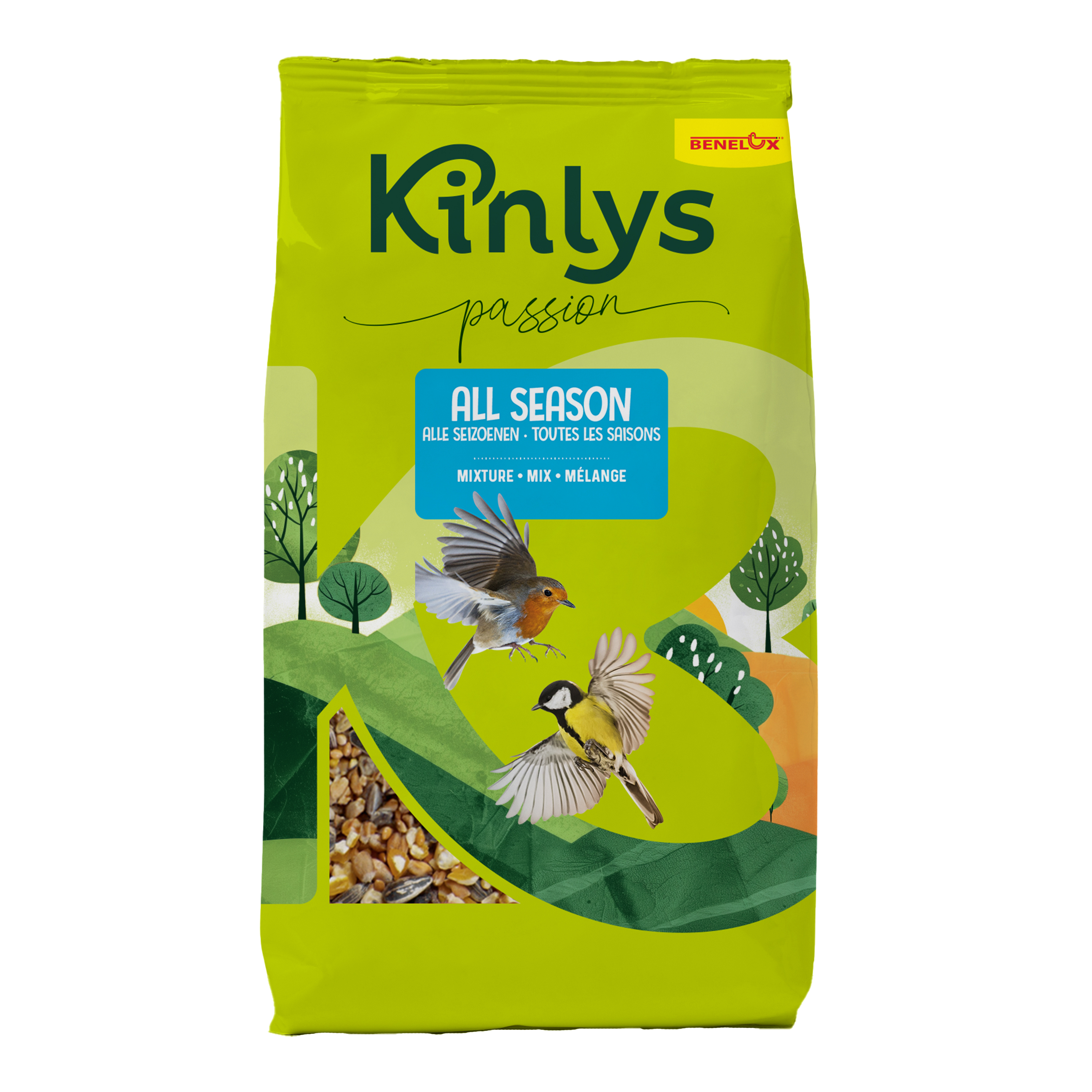 Kinlys Nature Strooivoer 1 kg voor alle Tuinvogels Kinlys Nature Strooivoer 1 kg voor alle Tuinvogels