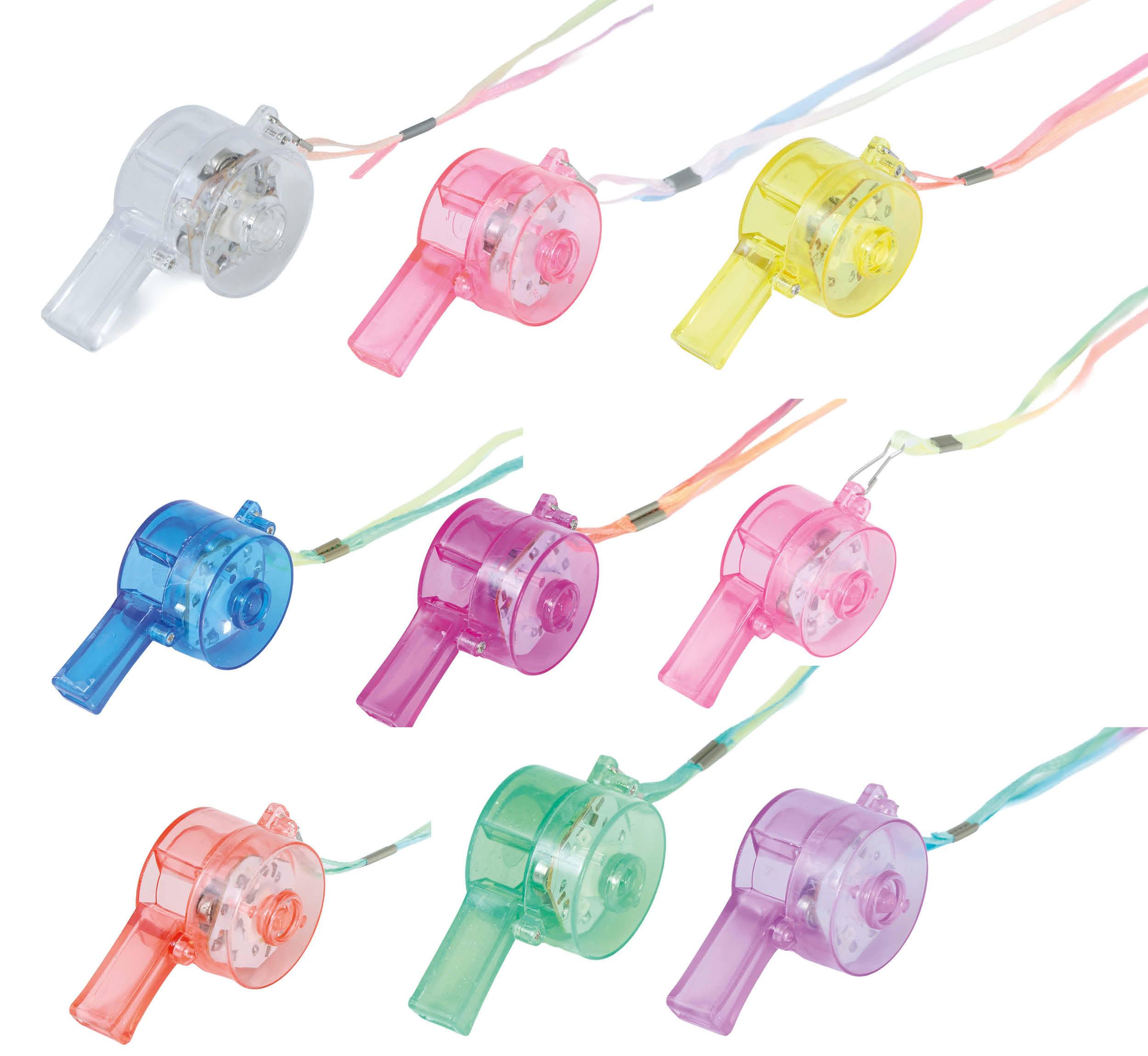 Fluitje met Koord en Lampje - assorti - prijs per stuk