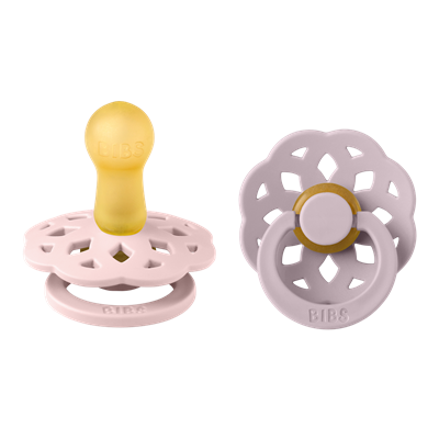 Bibs Fopspeen Latex Rond Boheme Blos-Lilac 6-18 maand - 2 stuks