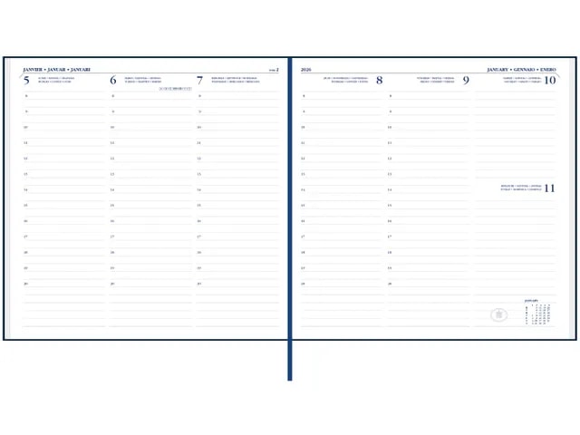 Ryam Agenda 2026 Carre Mundior Wit 1week/2pag Zwart 17x17 cm