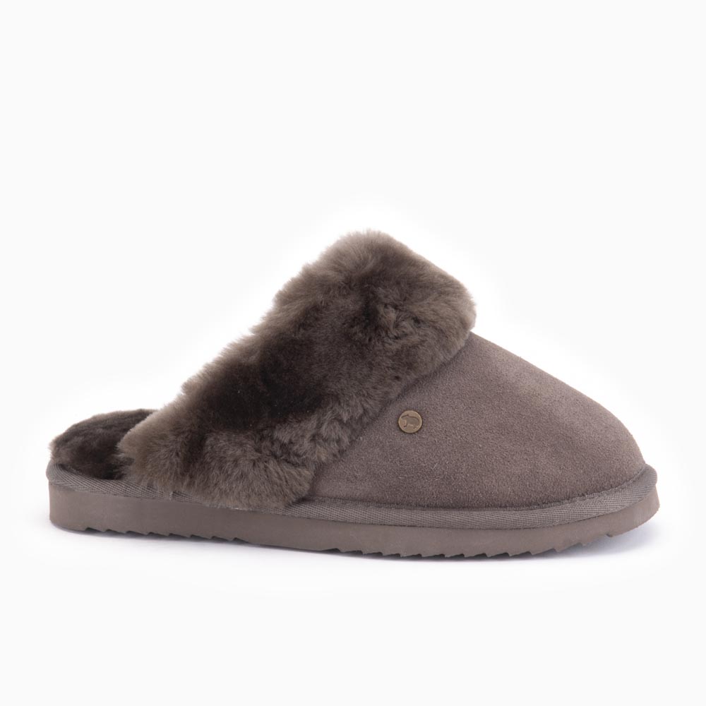 Warmbat Pantoffel Dames Flurry suede Pebble - Maat 37