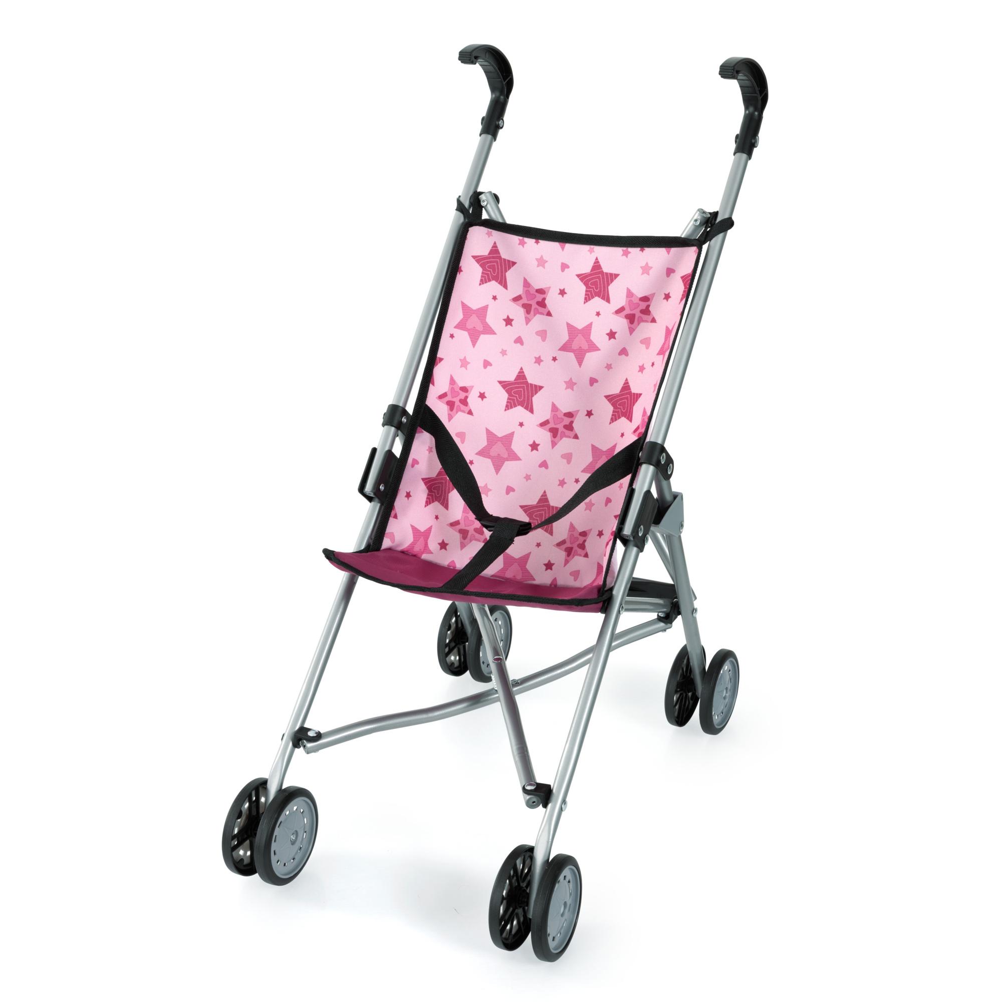 Bayer Poppenbuggy Roze met sterren,  paraplumodel