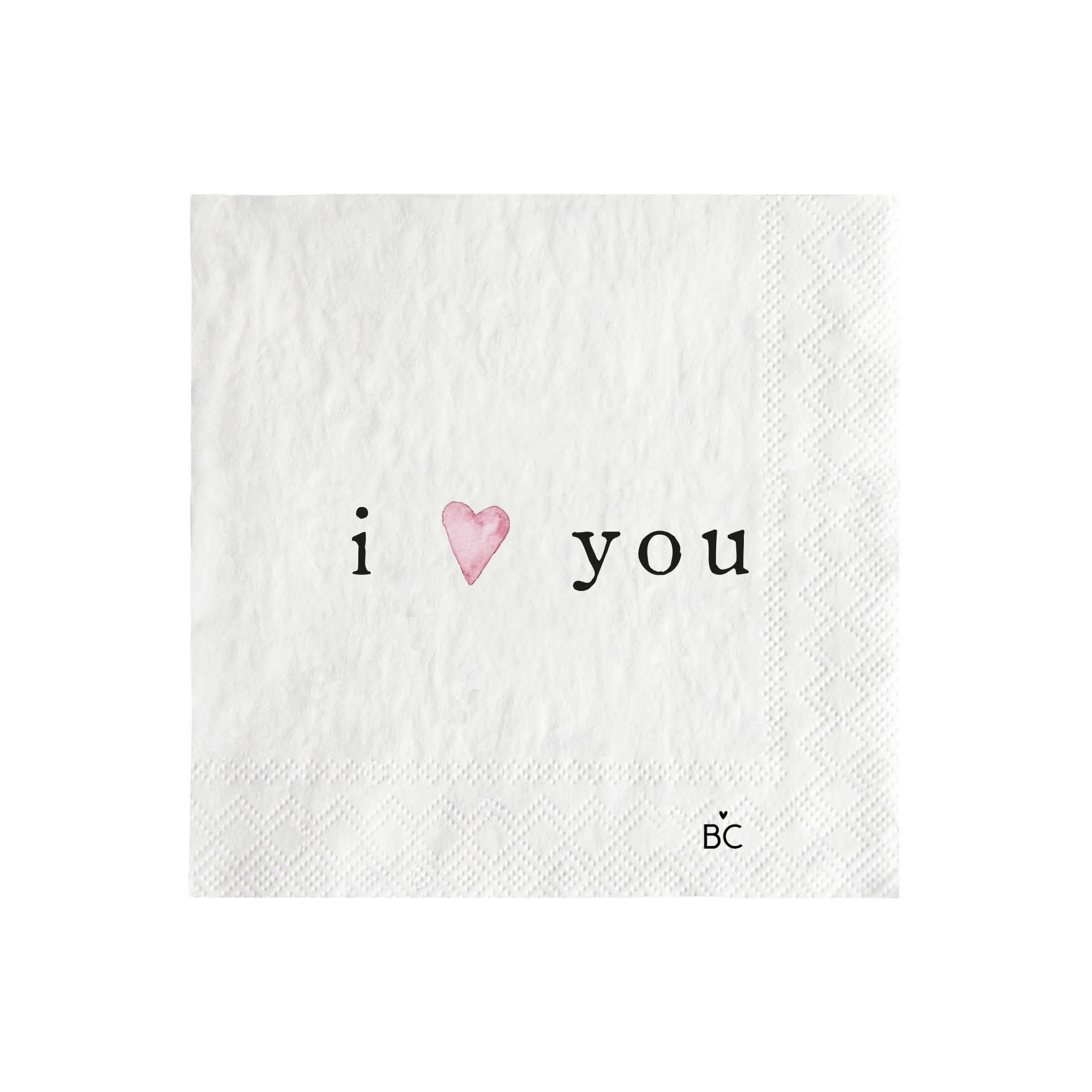 Bastion Collections Servetten I Love You 12.5x12.5 cm - 20 stuks