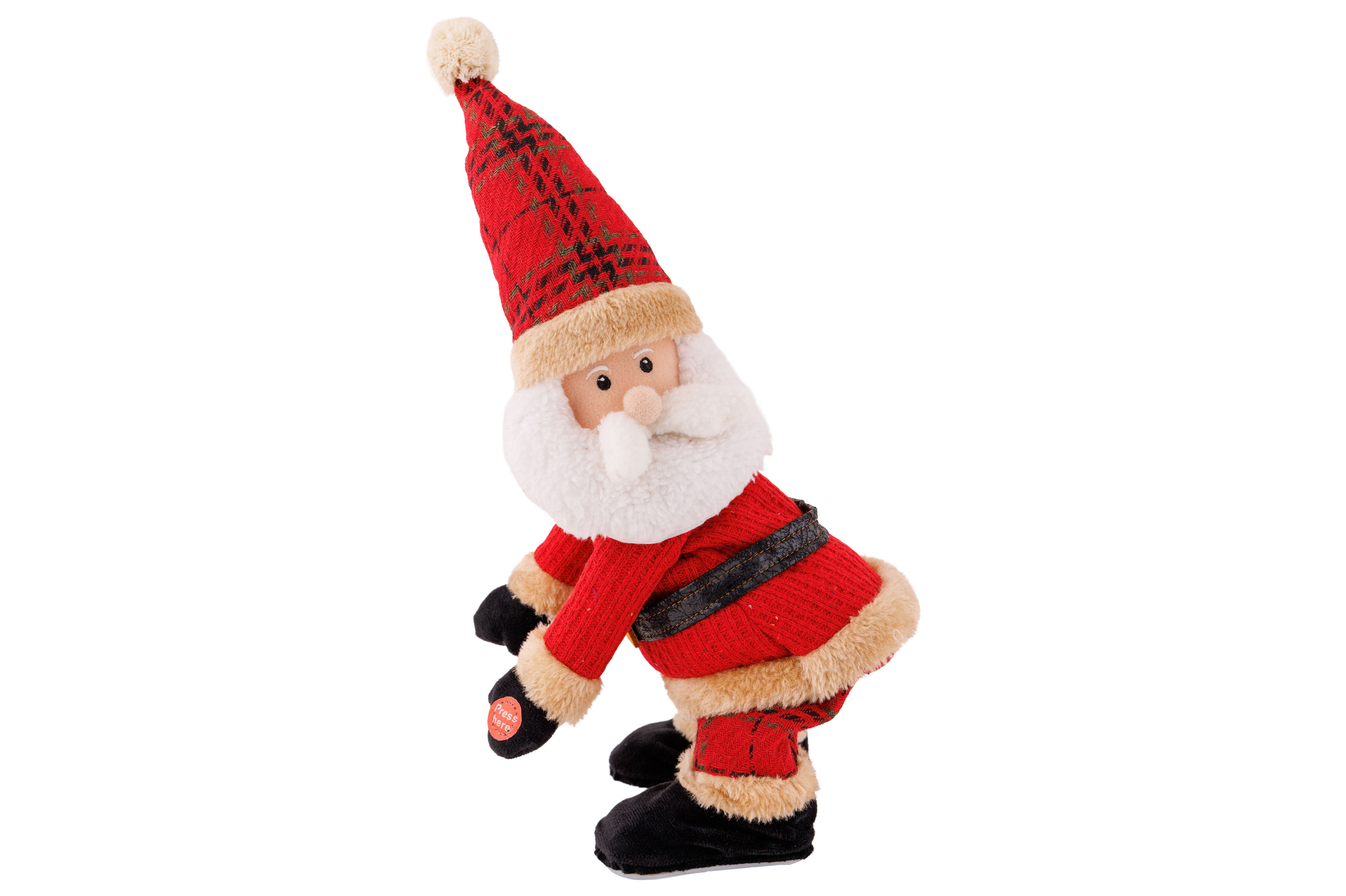 Cosy@Home Kerstman Singing and Twirking - 19x15x38 cm - Rood - excl. Batterijen