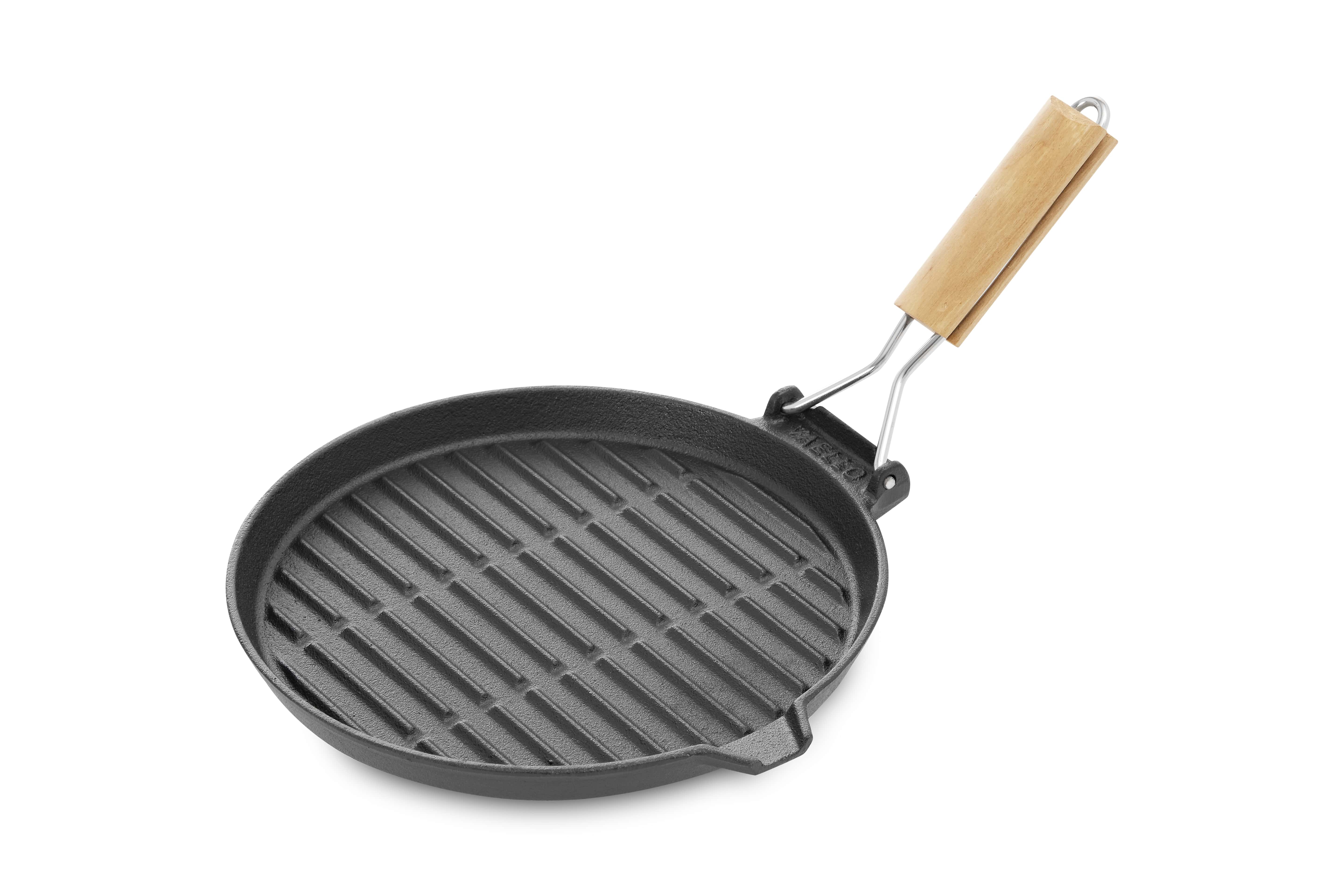 Vaello Grill Gietijzer 24 cm met Houten Handvat