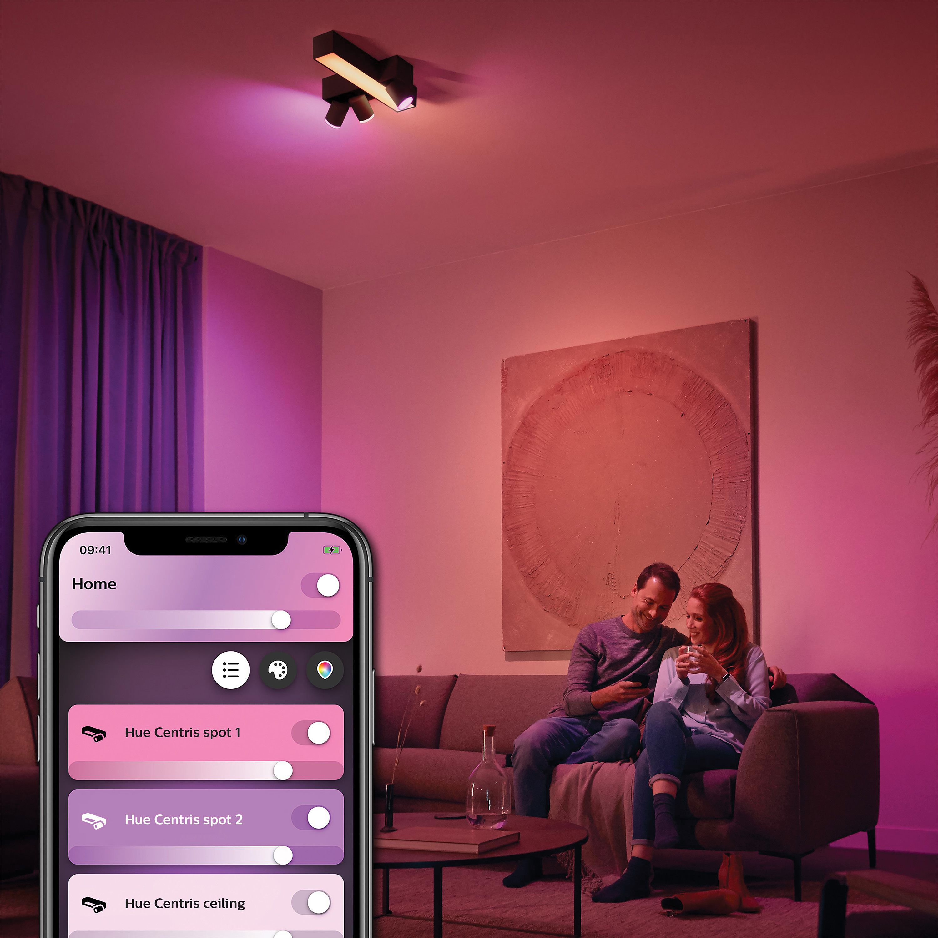 Philips Hue Plafondlamp Centris Zwart 3xGU10 5.7W White&Color Ambiance BT