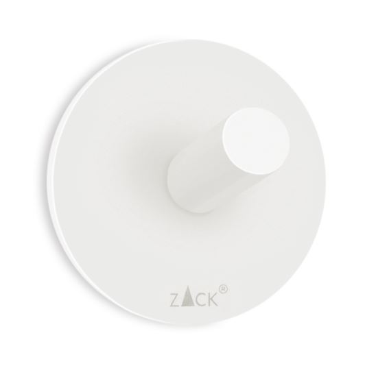 ZACK Handdoekhaak Duplo Rond 5.5 cm Wit - RVS - Zelfklevend