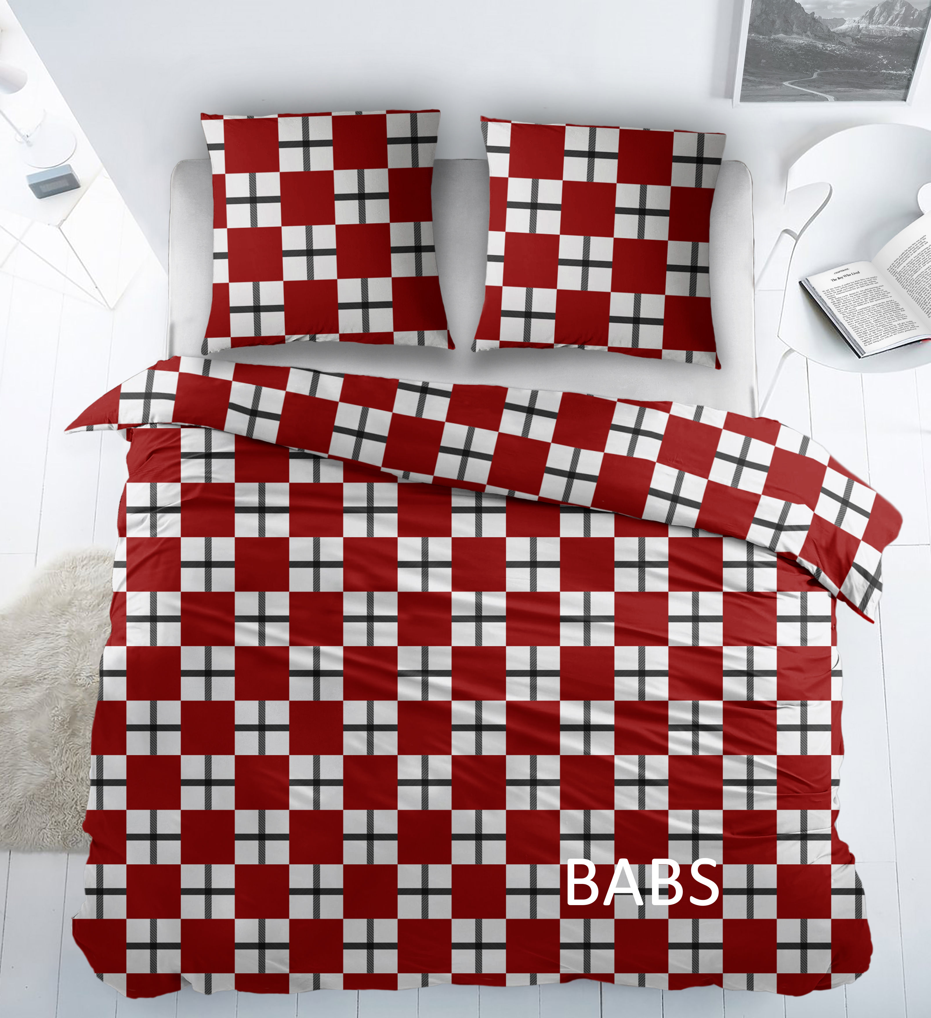 Cottons Dekbedovertrekset Babs Rood 240x220 cm Katoen