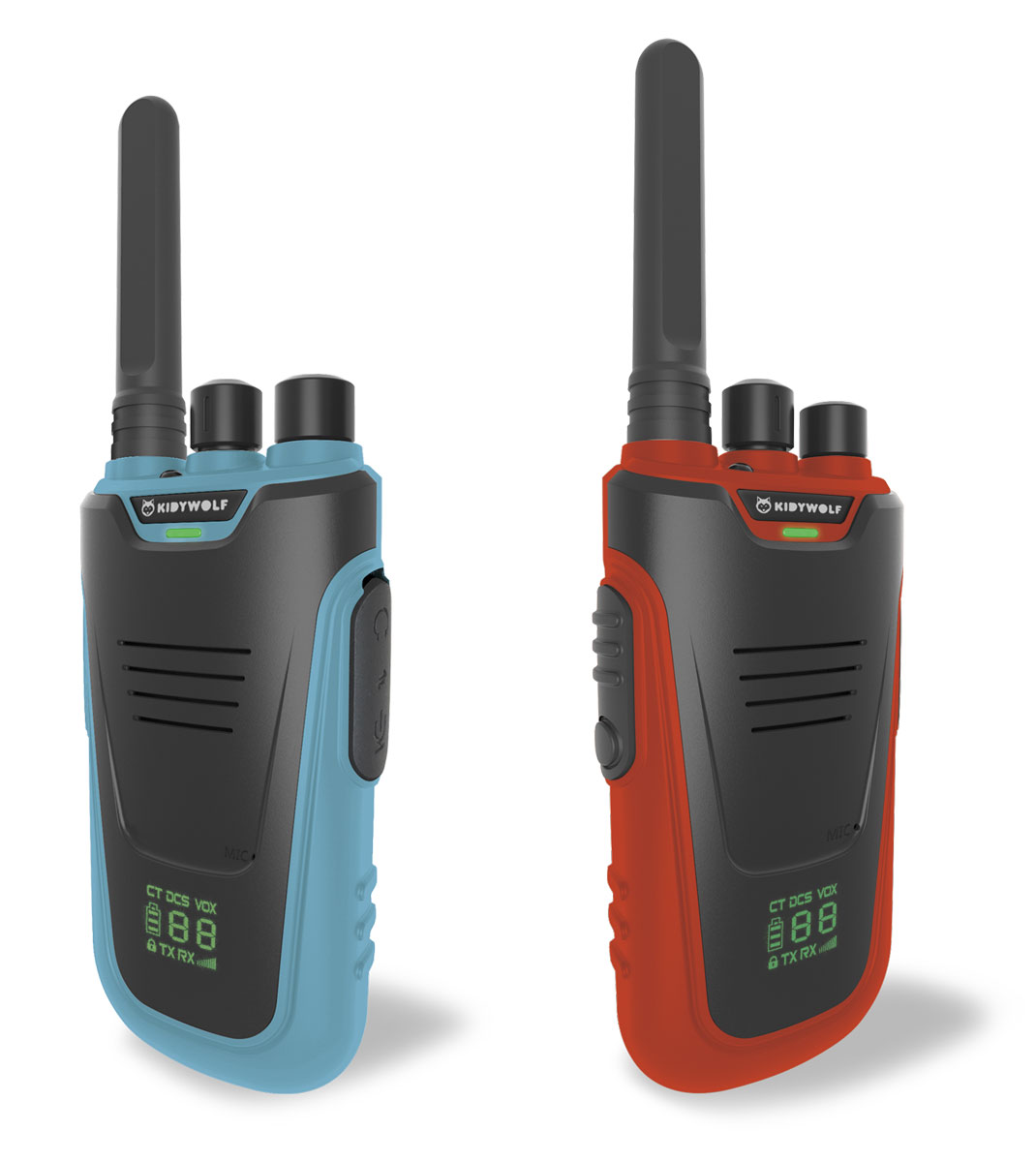 Kidywolf Walkie Talkie voor Kinderen 6 km Bereik - Blauw Rood