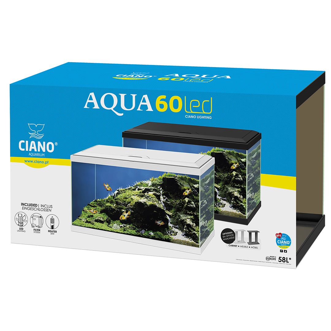 Ciano Aquarium Aqua 60 Led Bio Zwart CF150 - 60x30x41 cm