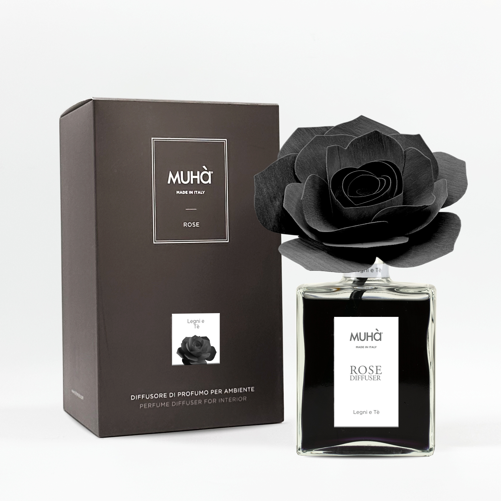 Muhà Geurdiffuser Rose Black 200ml - Woods & Tea