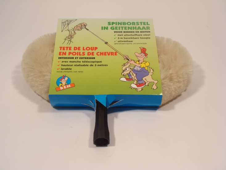Spinborstel Geitenhaar 70cm met Telescoopsteel 1.5m
