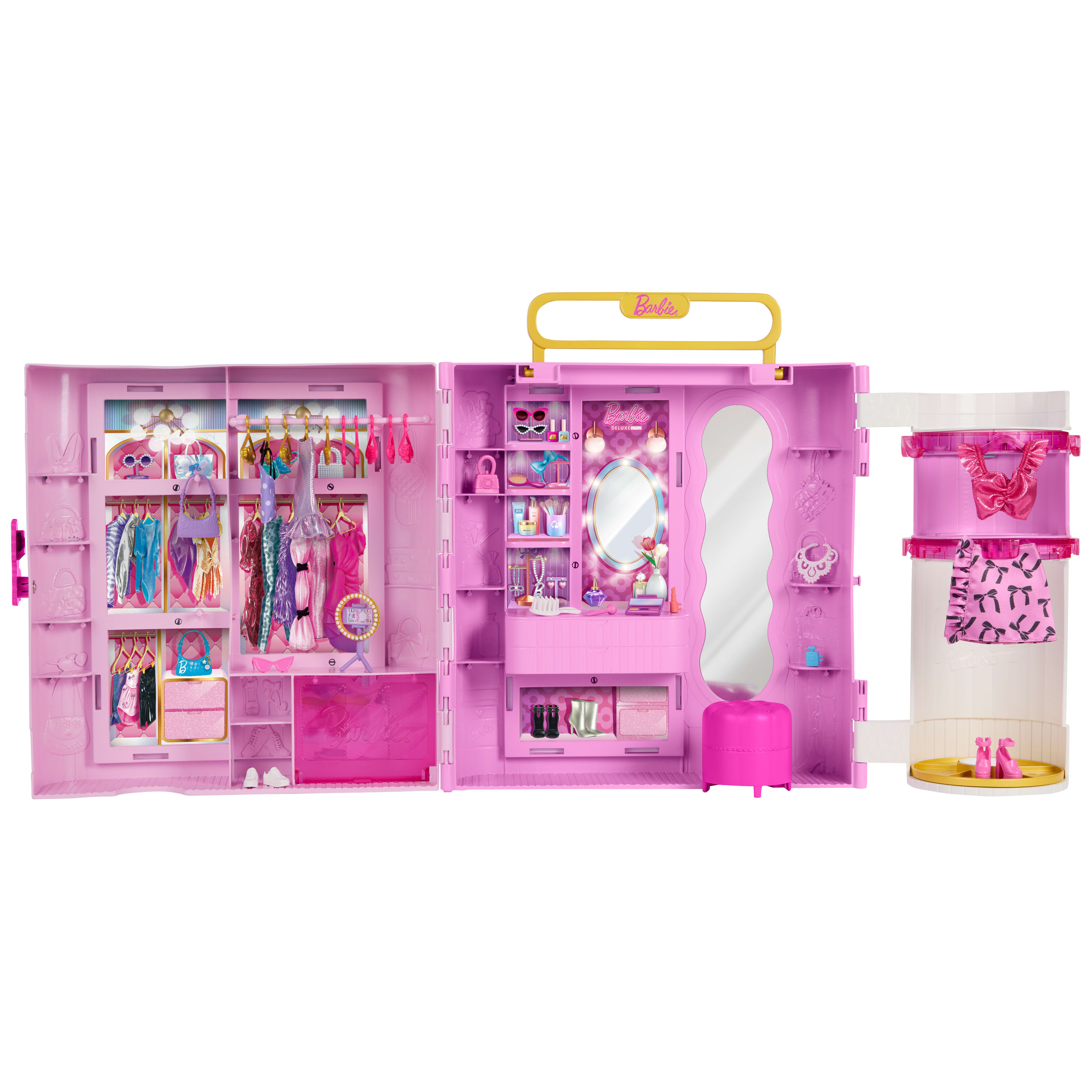 Barbie Deluxe Style Kleerkast zonder pop met Spin & Style functie, draagbaar