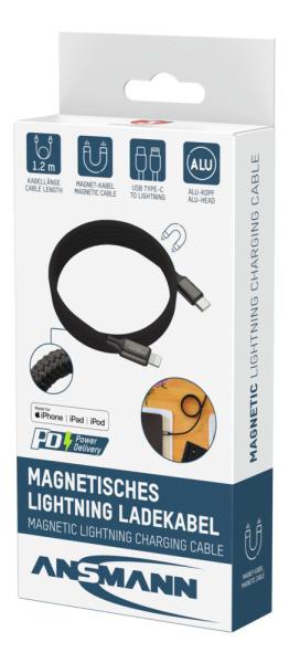 Ansmann Magnetische Oplaadkabel 120 cm USB-C naar Lightning