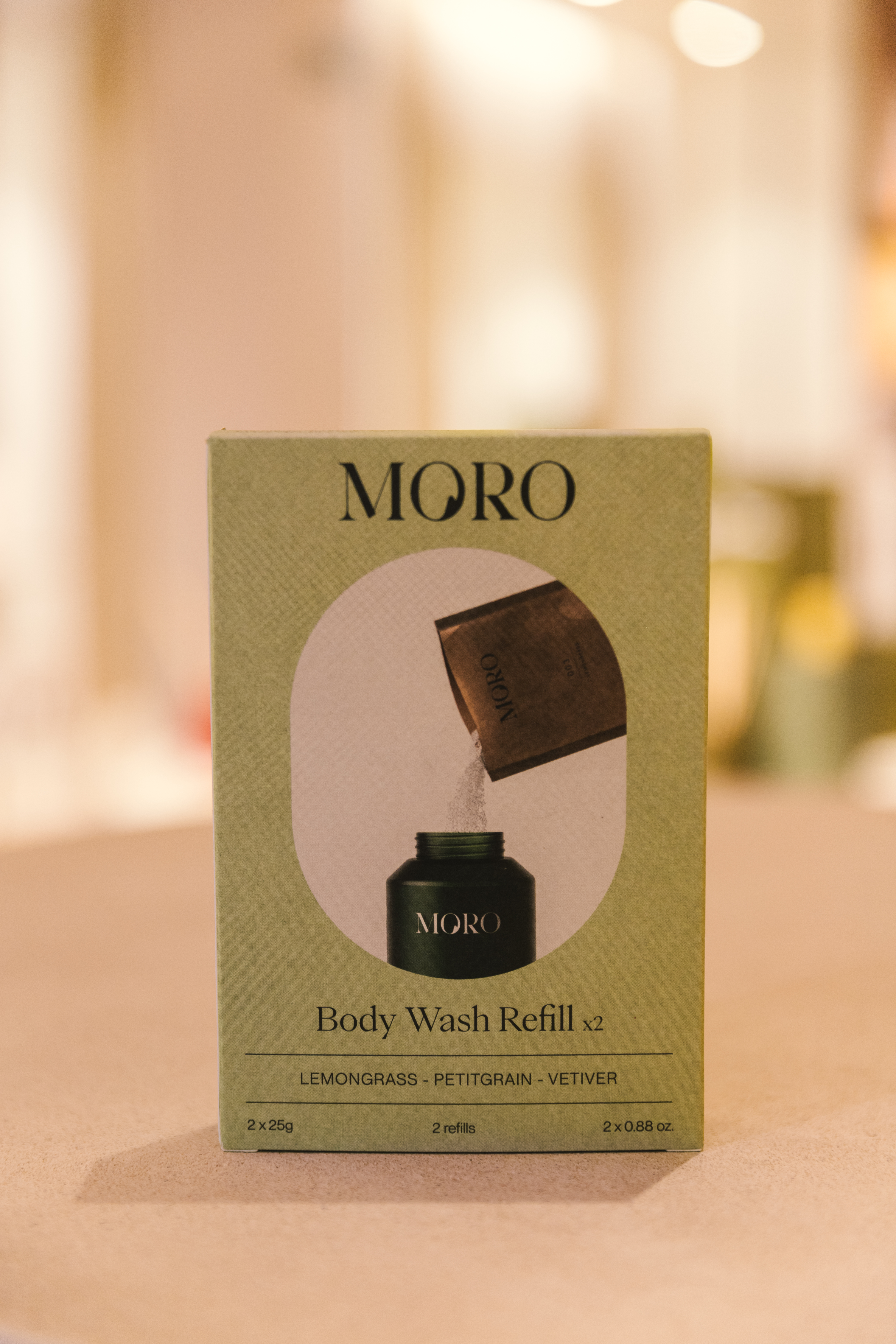 Moro Navulling Hand & Body Wash Lemongrass 25g - Poeder tot Gel - voor 500ml