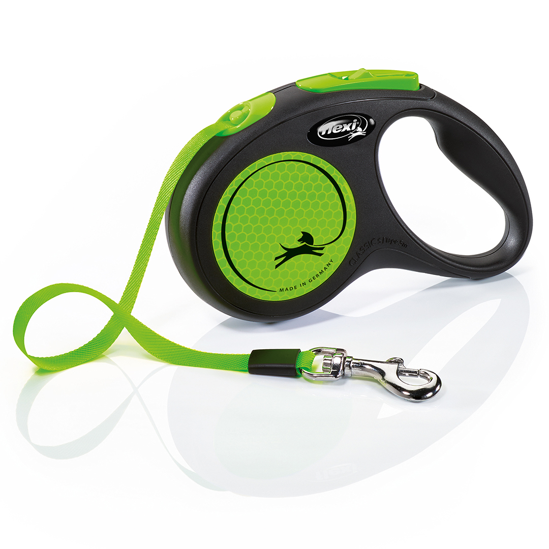 Flexi Leiband New Neon Lint S 5 m Zwart - Neon Groen