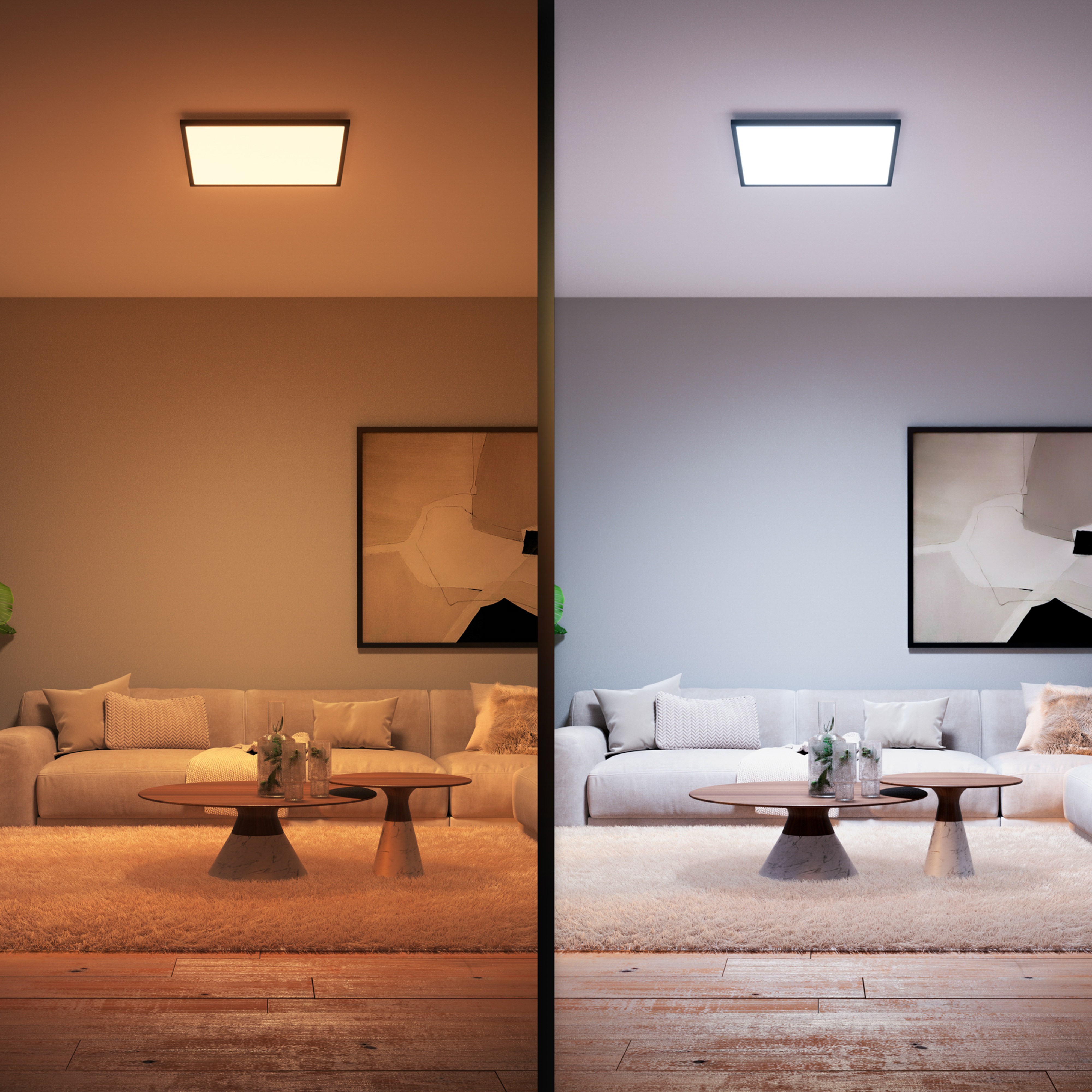 Philips Hue Plafondlicht Aurelle Zwart 60x60 cm 39W White Ambiance met Switch
