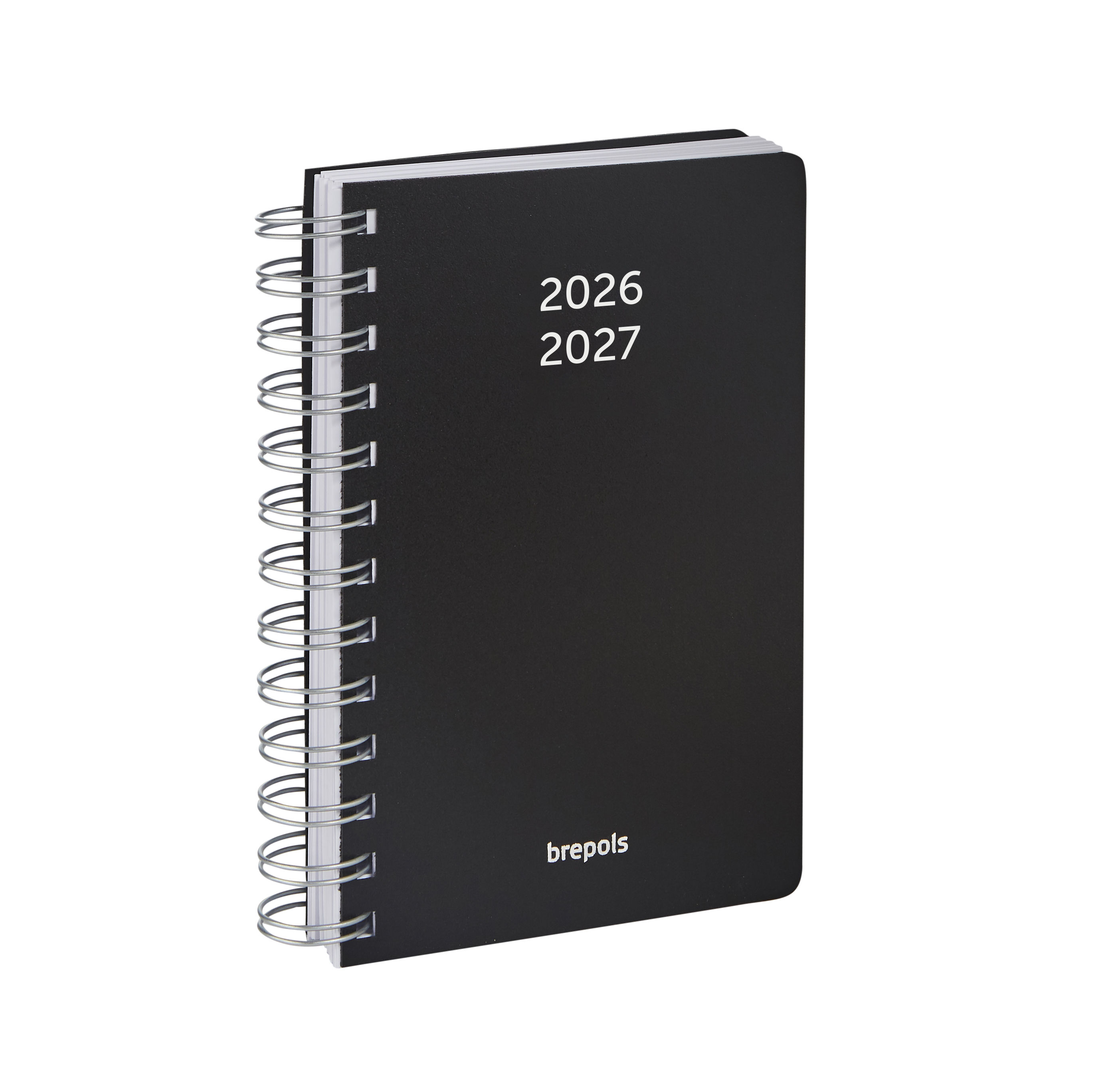 Brepols Schoolagenda 2026-27 Wire-O PP 1dag/pag Zwart 11.5x16.9 cm