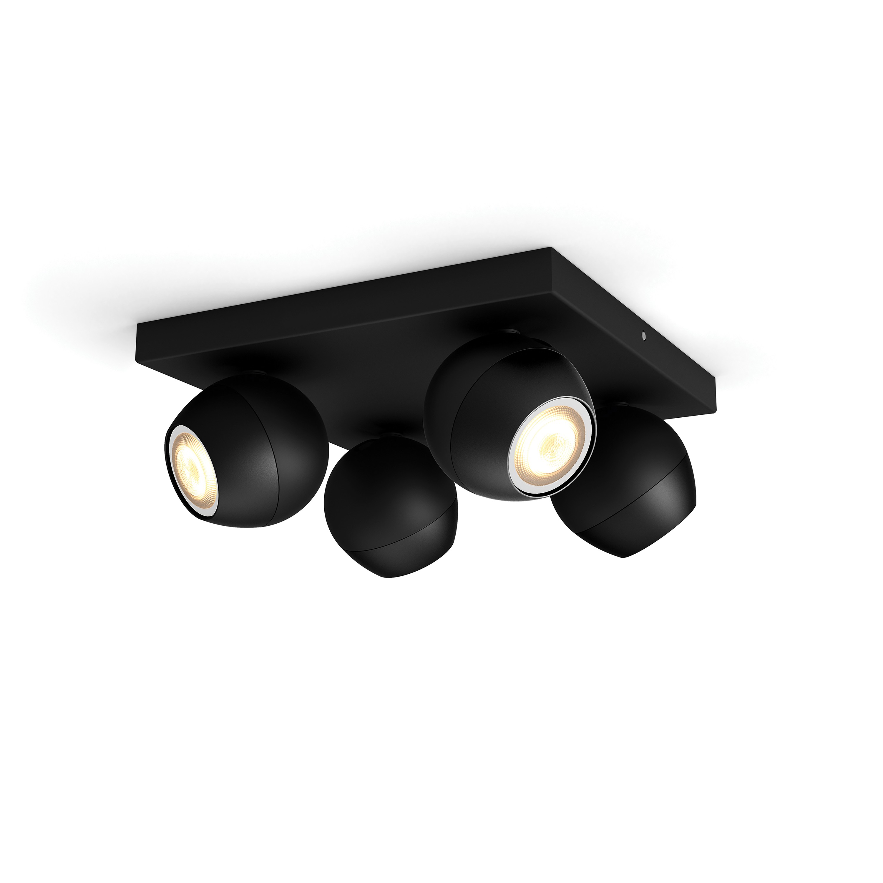 Philips Hue Opbouwspot Buckram Zwart 4xGU10 5W White Ambiance met Switch