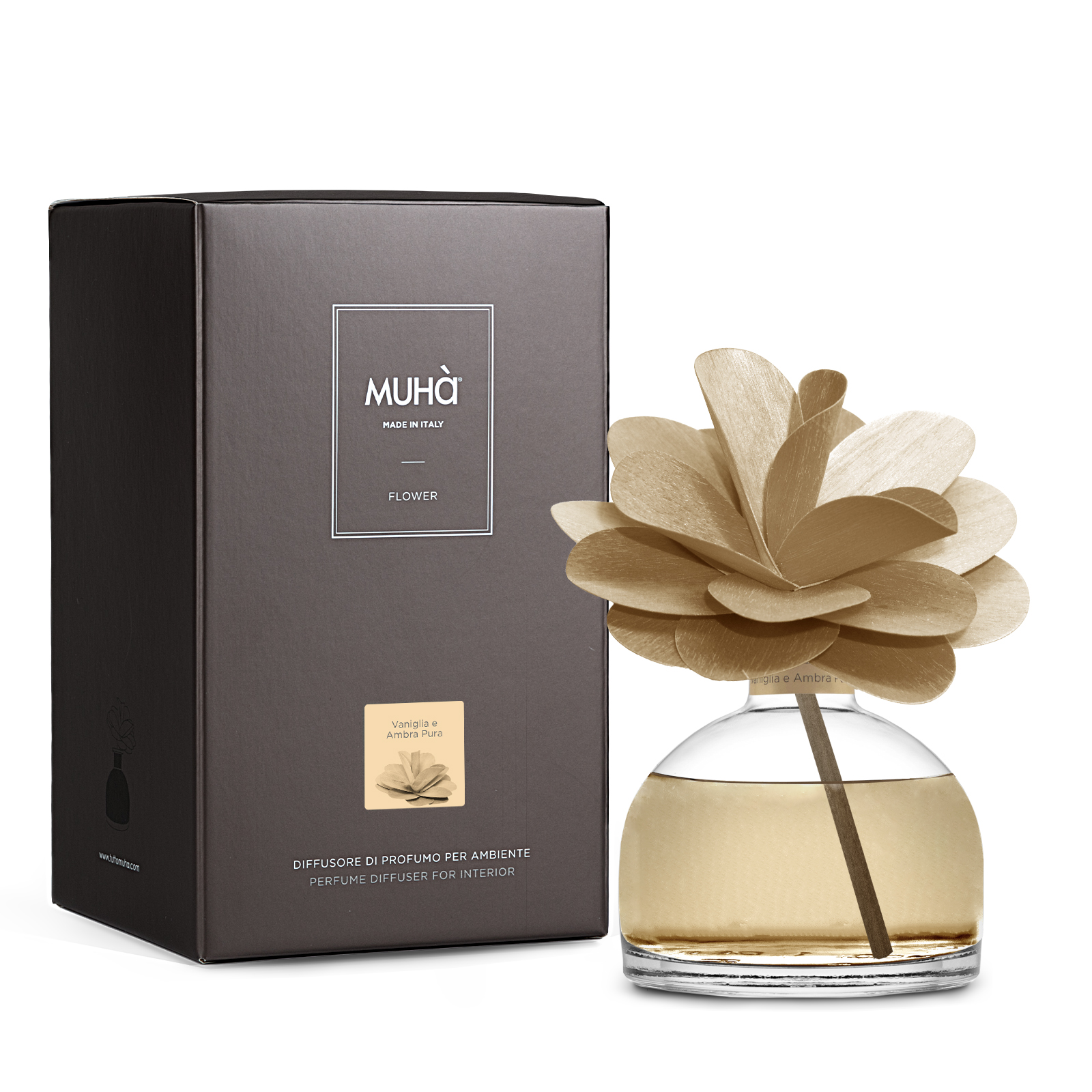 Muhà Geurdiffuser Flower Beige 200ml - Vanilla & Pure Amber