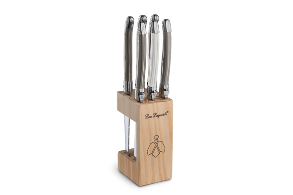 Lou Laguiole Messenblok Tradition Incl. 6 Steakmessen - Mix Kleur