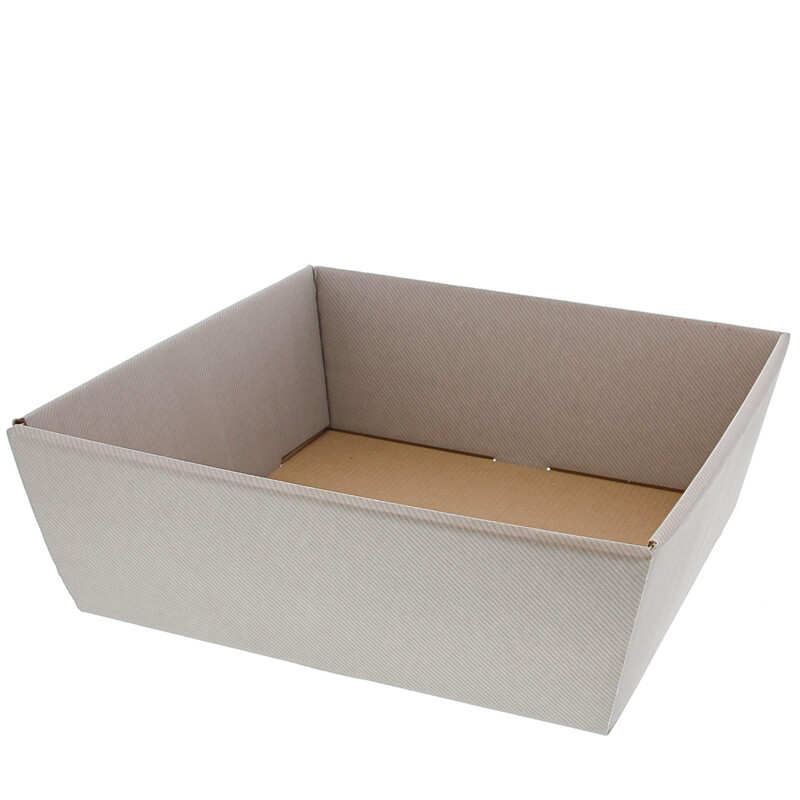 Geschenkmand Linea Taupe 30x30 cm - Karton