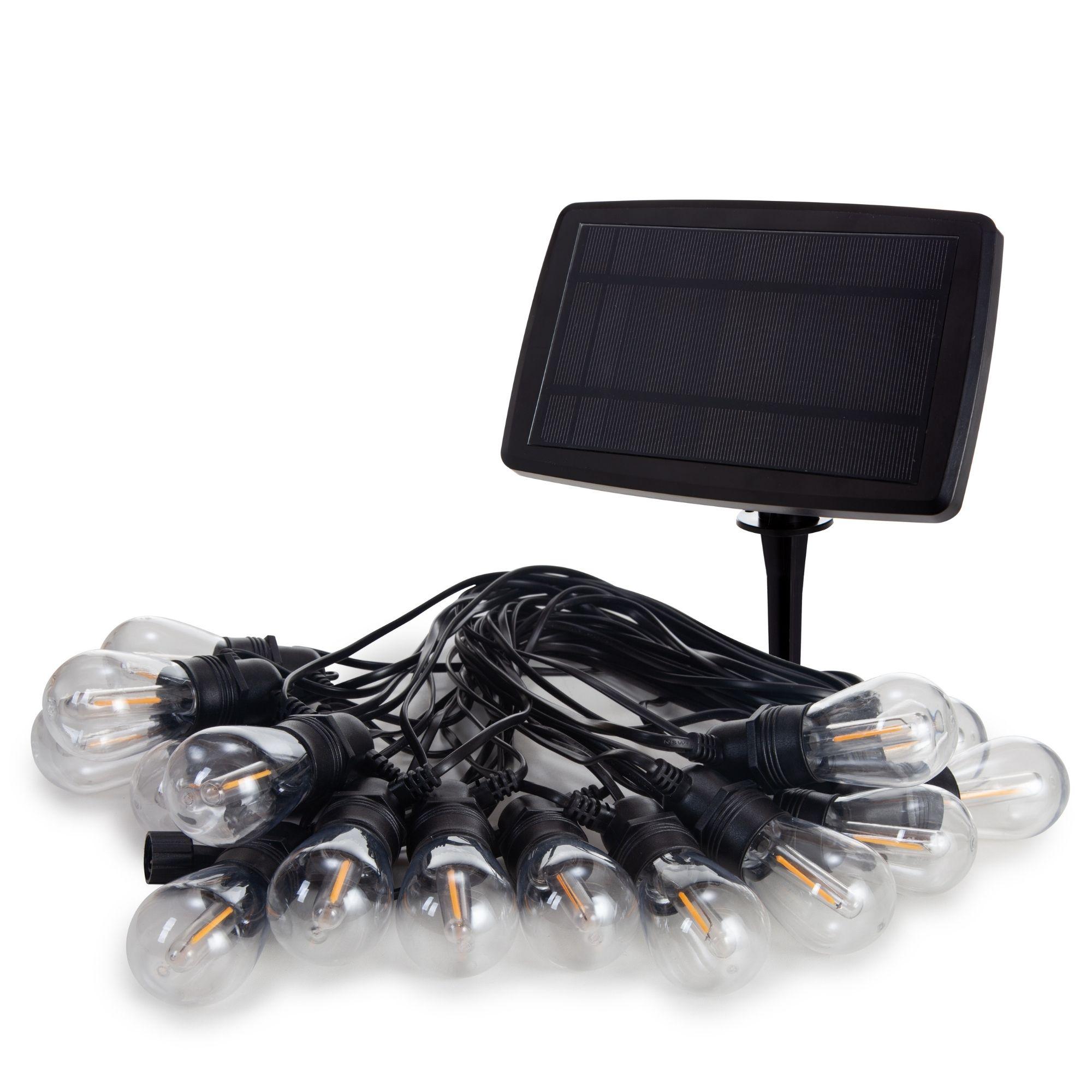 Vellight Solar Lichtsnoer 15 meter met zonnepaneel - 15 witte LED lampen