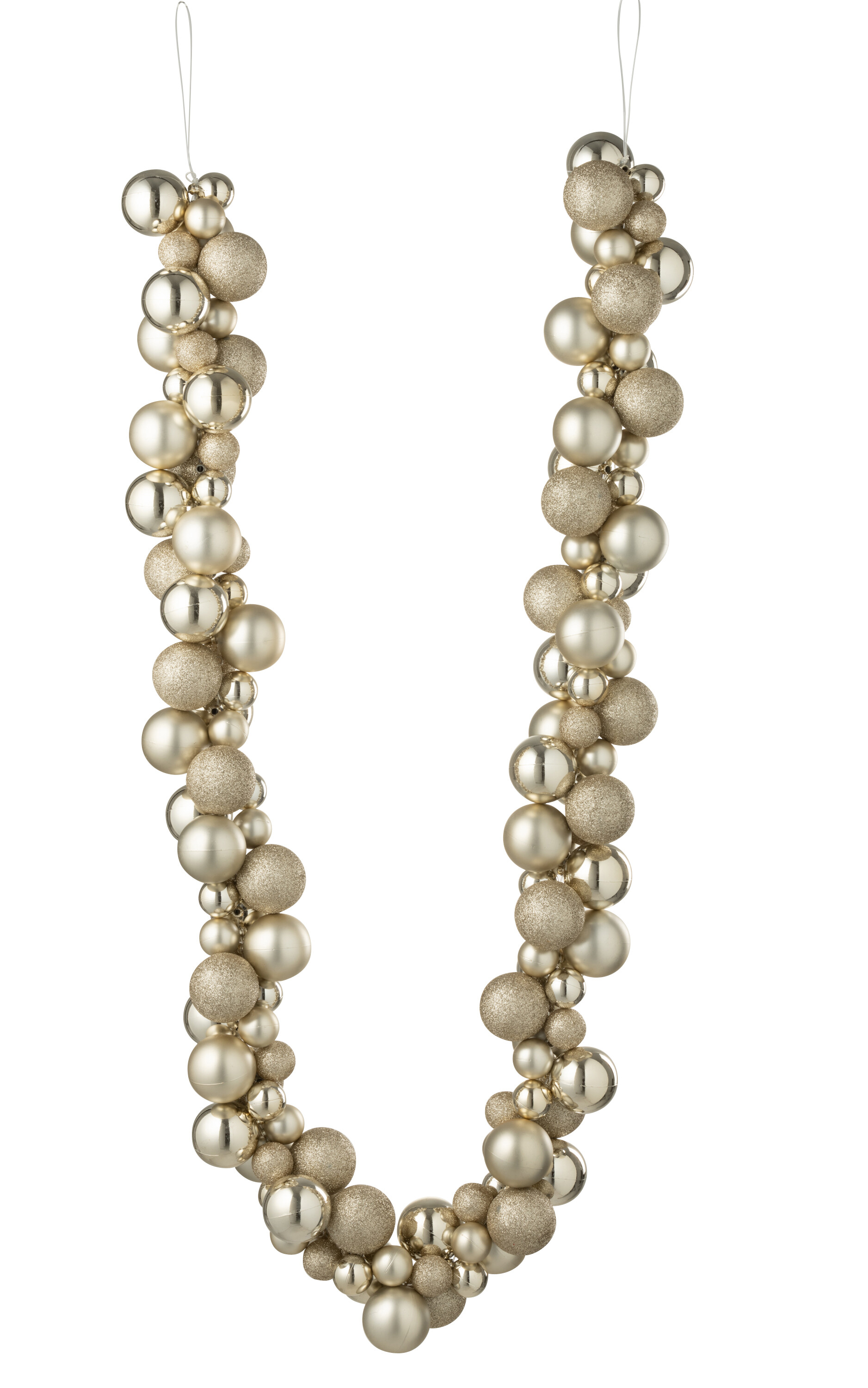 J-Line Kerstballenslinger PLC Champagne 160cm