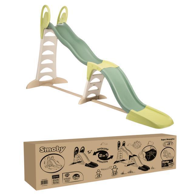 Smoby Glijbaan Super Megagliss, 2 in 1, met dubbele golf, omvouwbaar