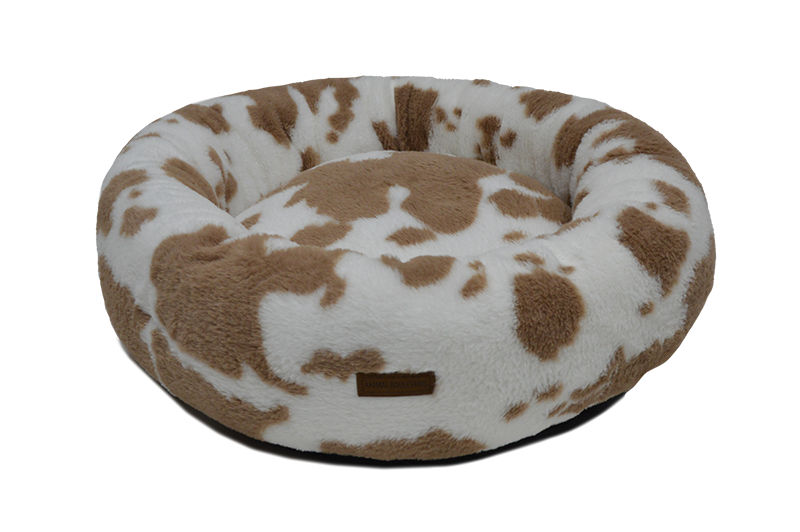 Animal Boulevard Cow Plush Hondenmand Rond Wit/Bruin Diameter 60 cm
