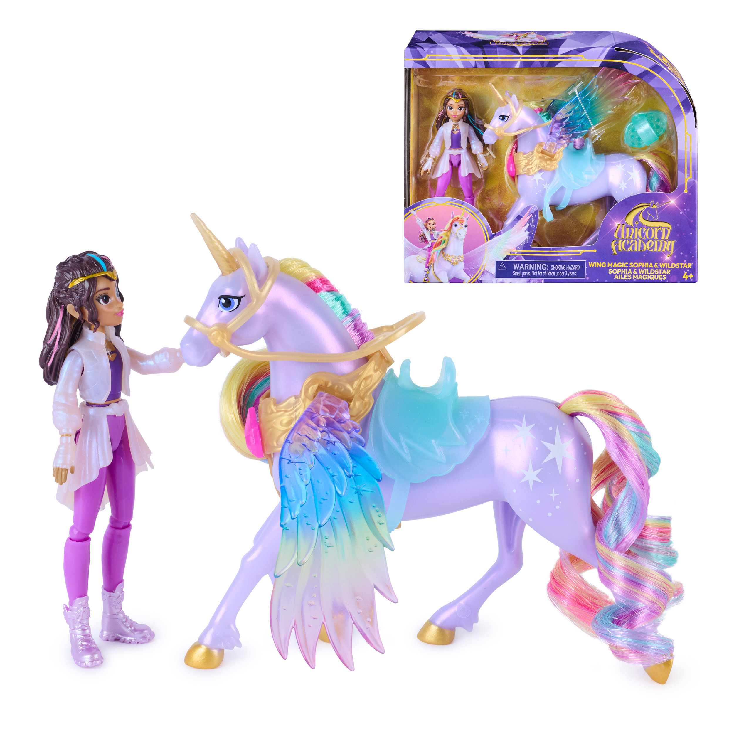 Unicorn Academy Pop Sophia & Unicorn Wildstar with wings 11,5cm & 12,5cm