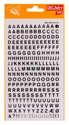 Decadry Transfert Letters 6 mm Zwart 1 vel