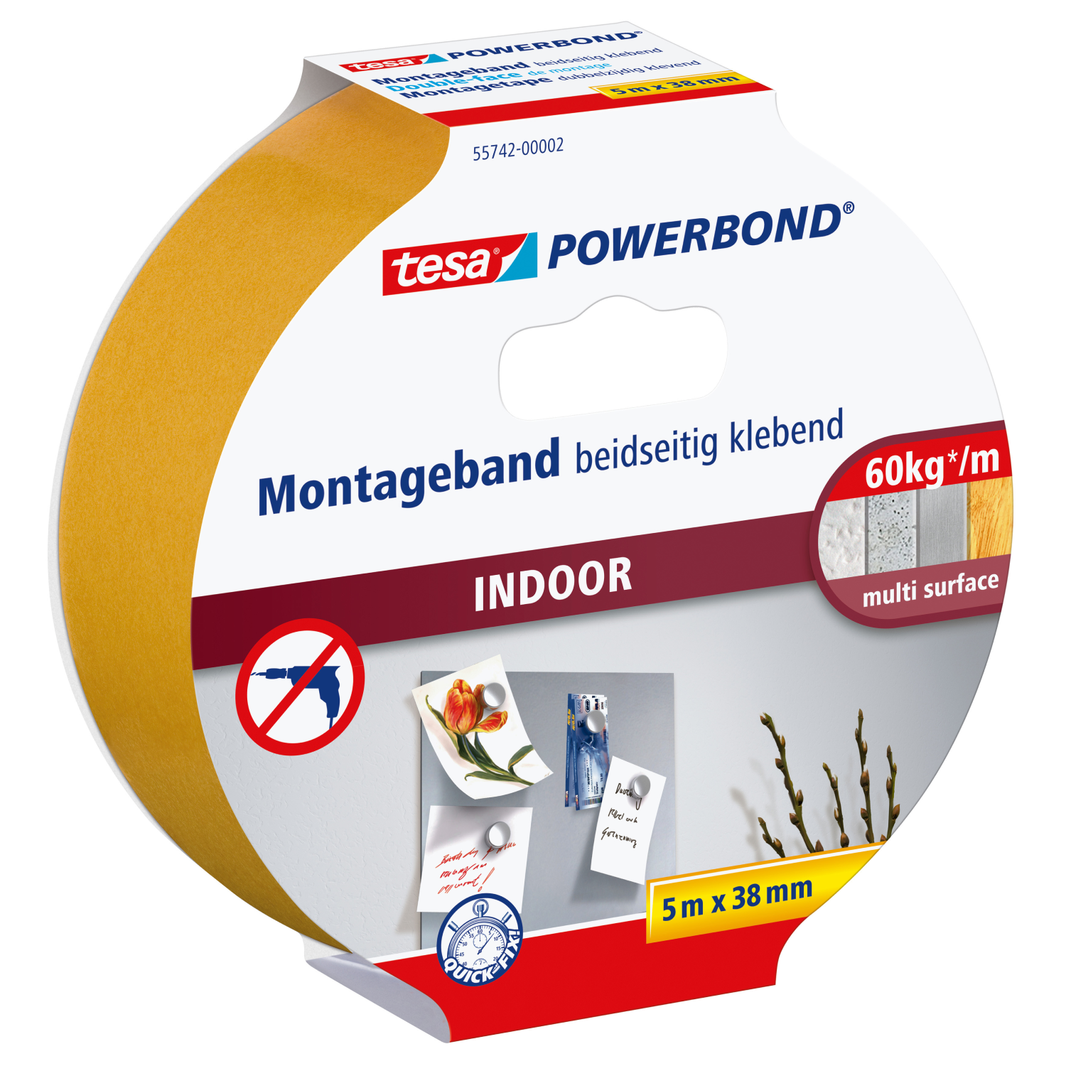 Tesa Dubbelzijdige Kleefband Indoor 5 m x 38 mm