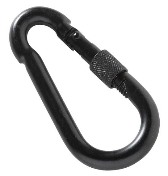 MACK 1 Karabijnhaak met Borgsl. 10 x 100 mm Zwart