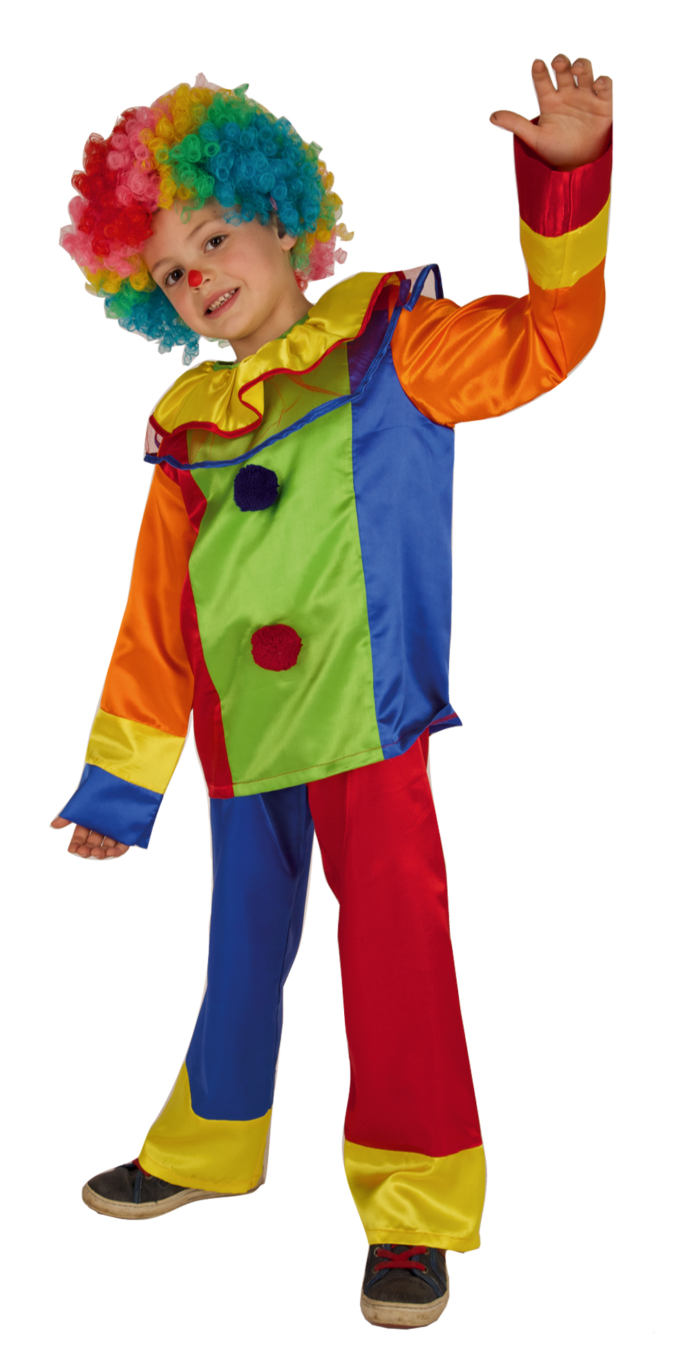 Clown Satijn 2 Delig met Broek En Vest Maat 140