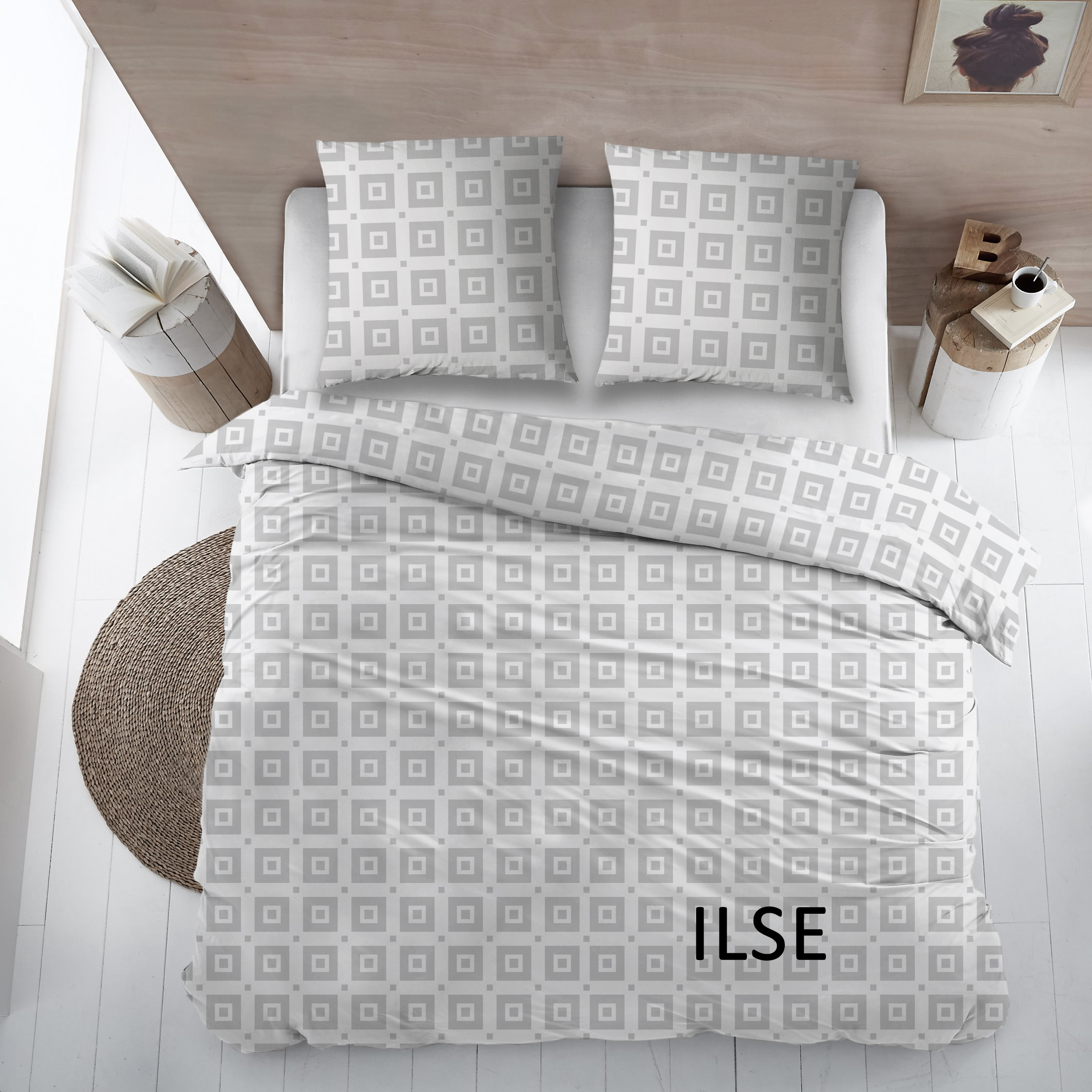 Cottons Dekbedovertrekset Ilse 140x200 cm Flanel Grijs