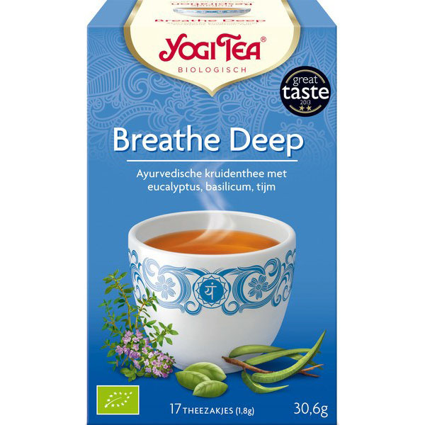 Yogi Tea Breathe Deep Bio 17 Builtjes Eucalyptus, Basilicum & Tijm