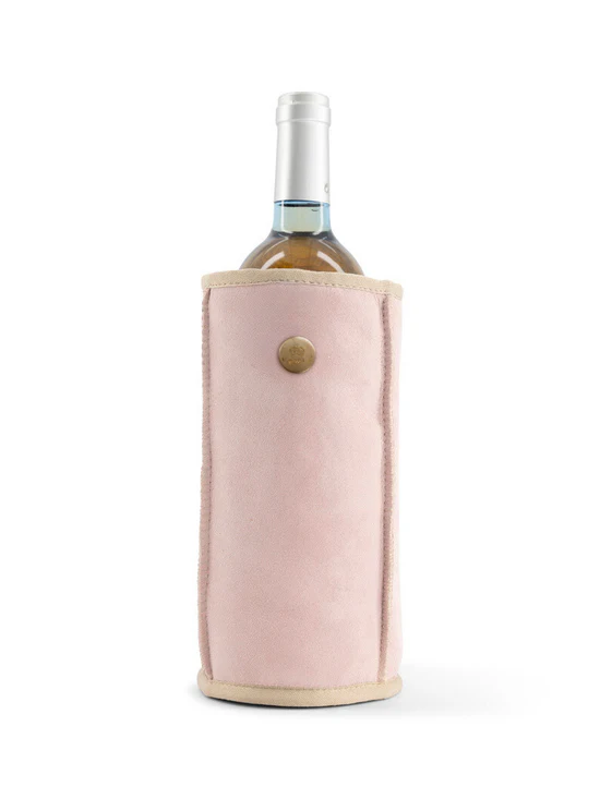 Kywie Wijnkoeler Baby Pink Suede 11x21 cm - 100% Schapenvacht - Wol Creme - 750ml/1l