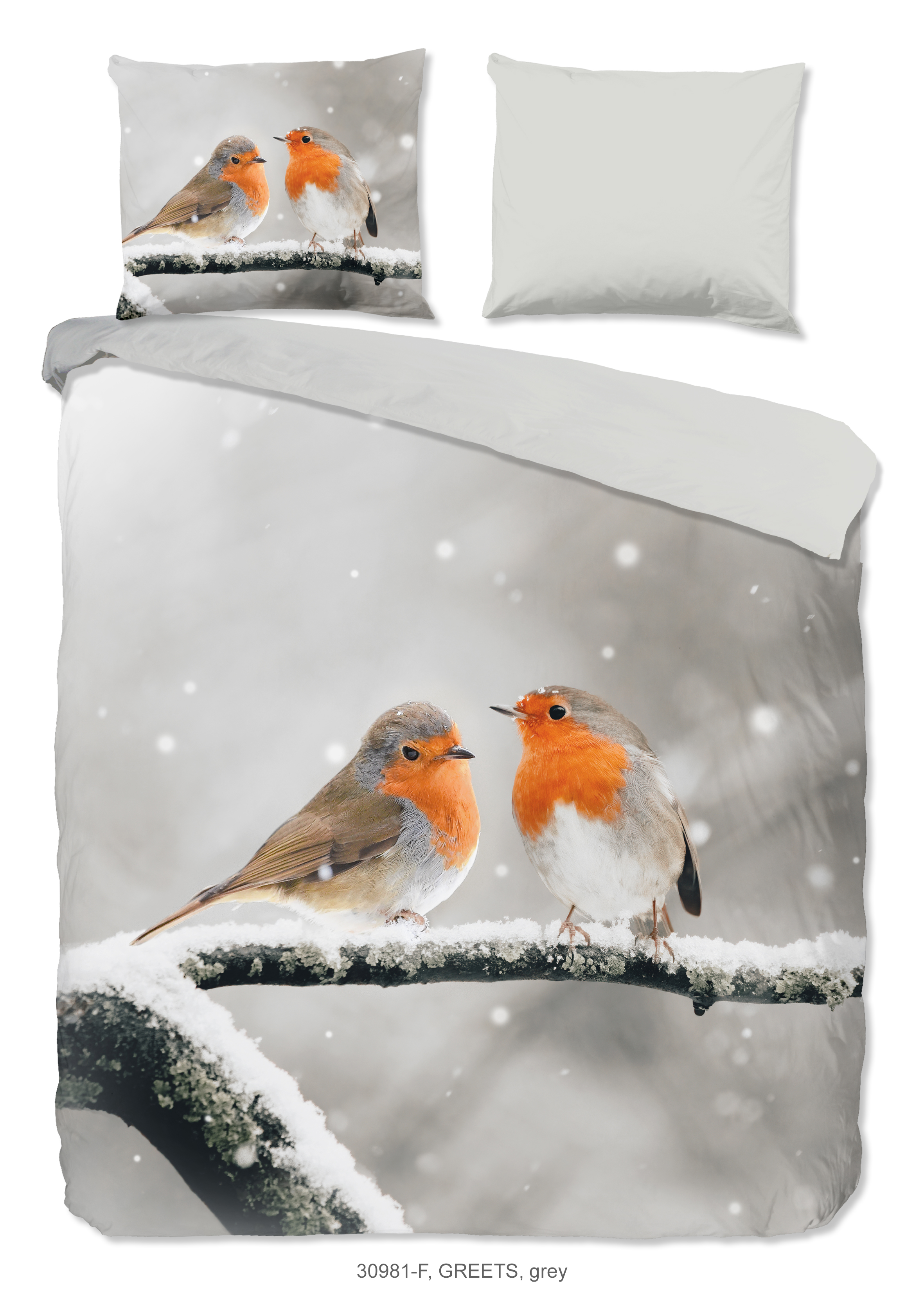 Good Morning Dekbedovertrekset Greets 140x220 cm Flanel Grijs