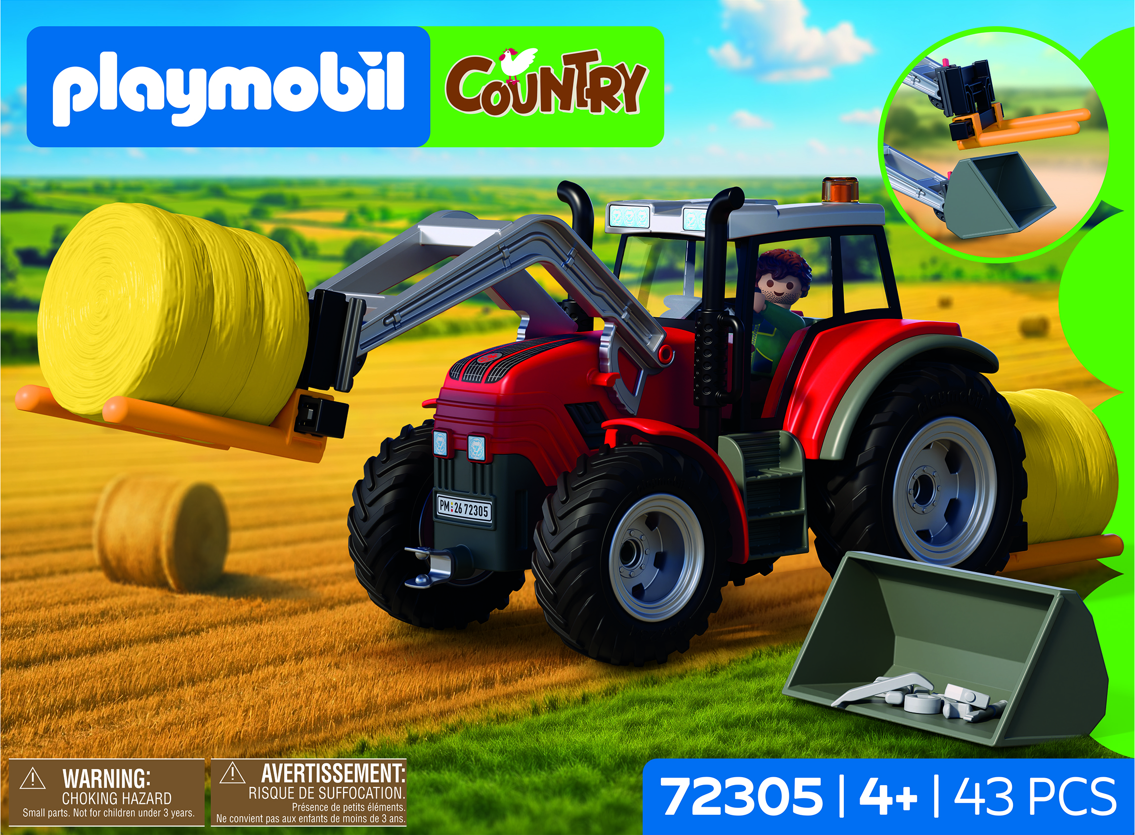 Playmobil Country 72305 Grote tractor met hooibalen