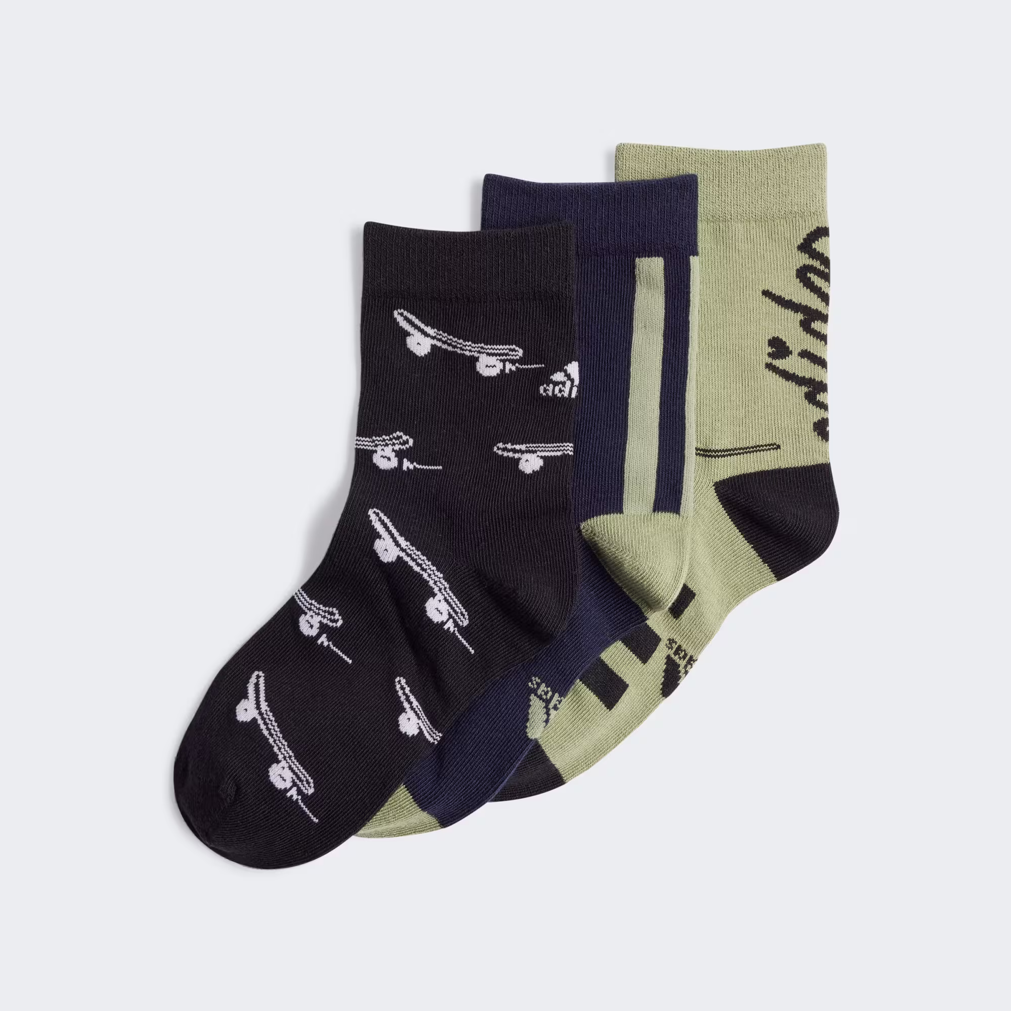 Adidas Sokken Kids Skate Football 3 paar Black/Olive/Ink - large