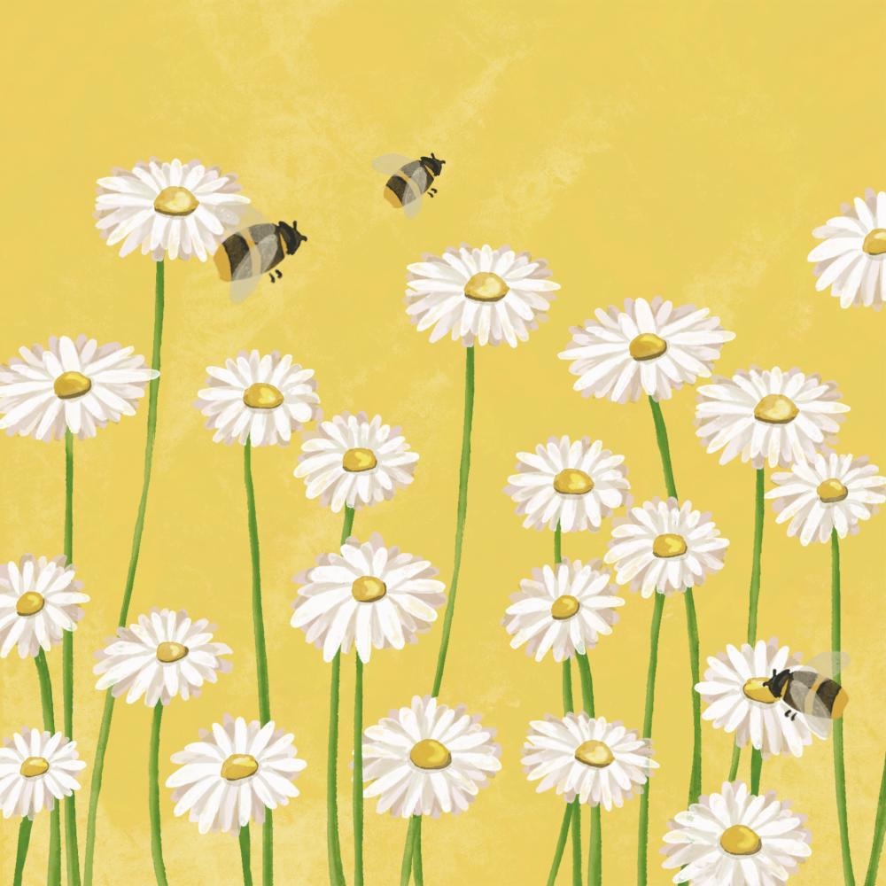 PPD Cocktailservetten 25x25 cm Bees & Flowers - 20 stuks