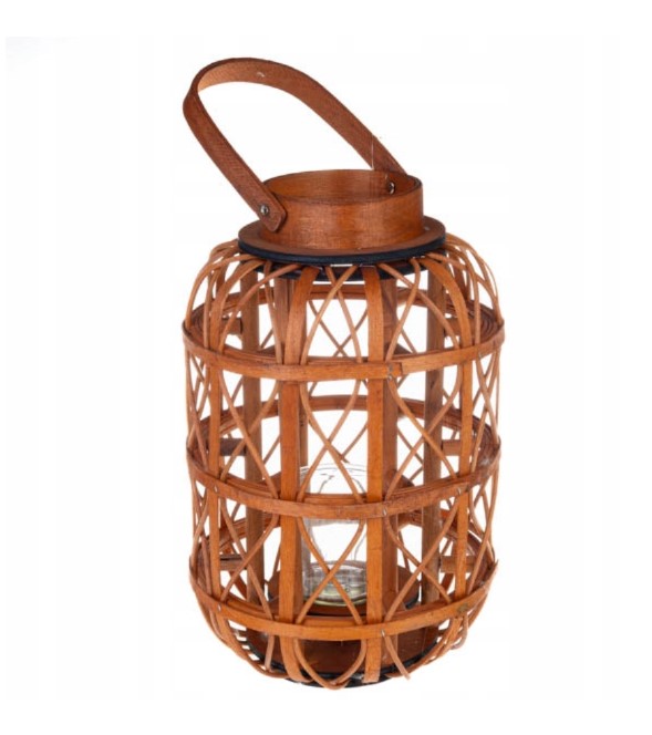 Decoris Lantaarn Rotan 22x34cm incl. Theelichthouder