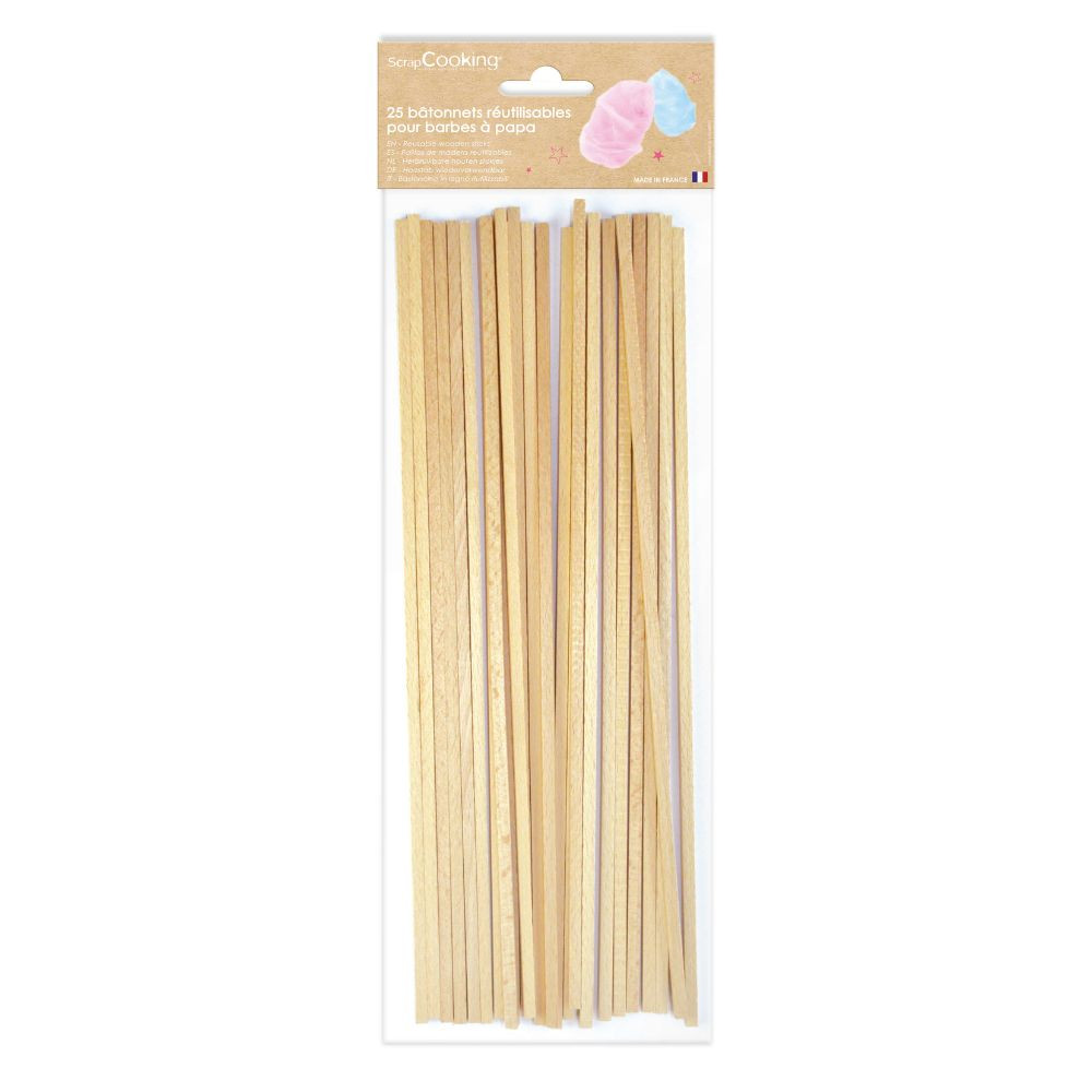 ScrapCooking Stokjes voor Suikerspin 25 stuks