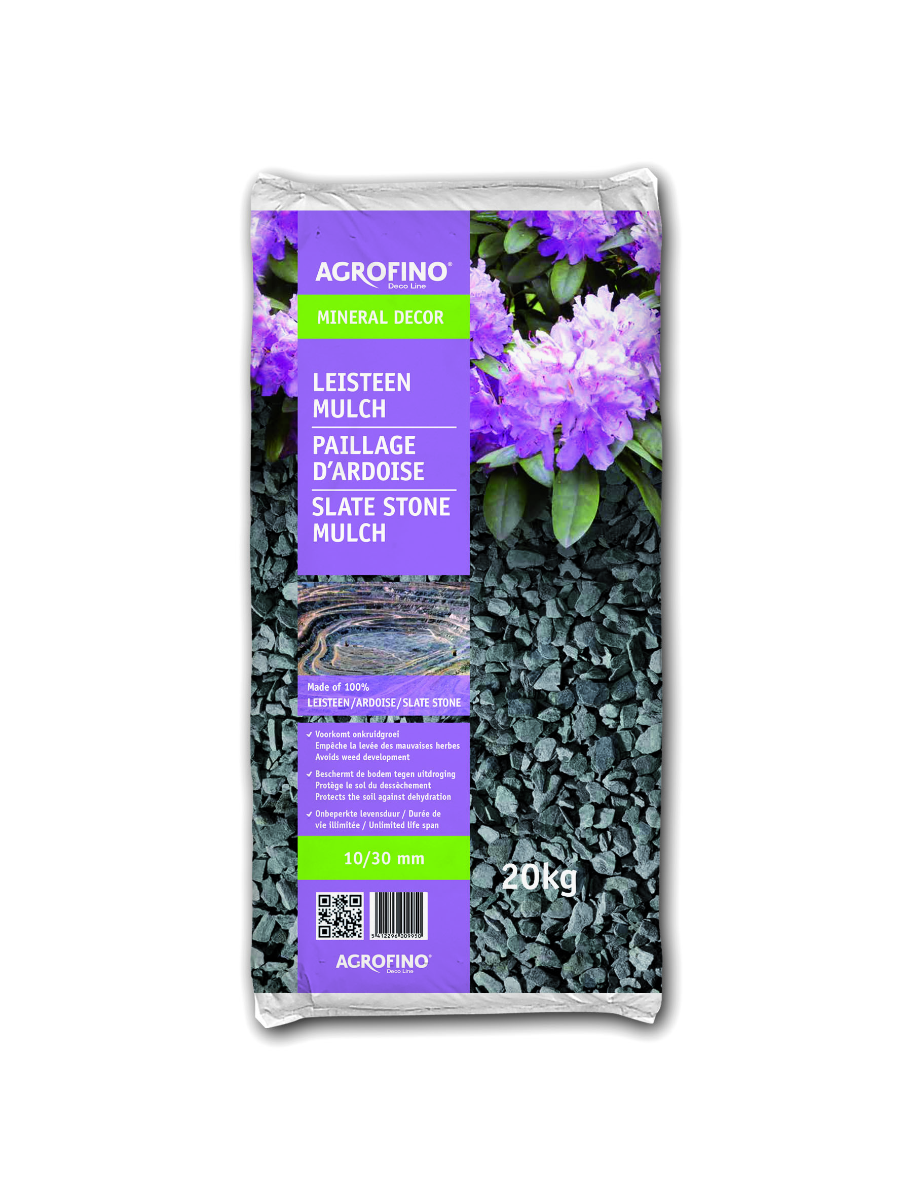 Agrofino decoratieve Leisteen Mulch 20l voorkomt onkruid - blijft levenslang
